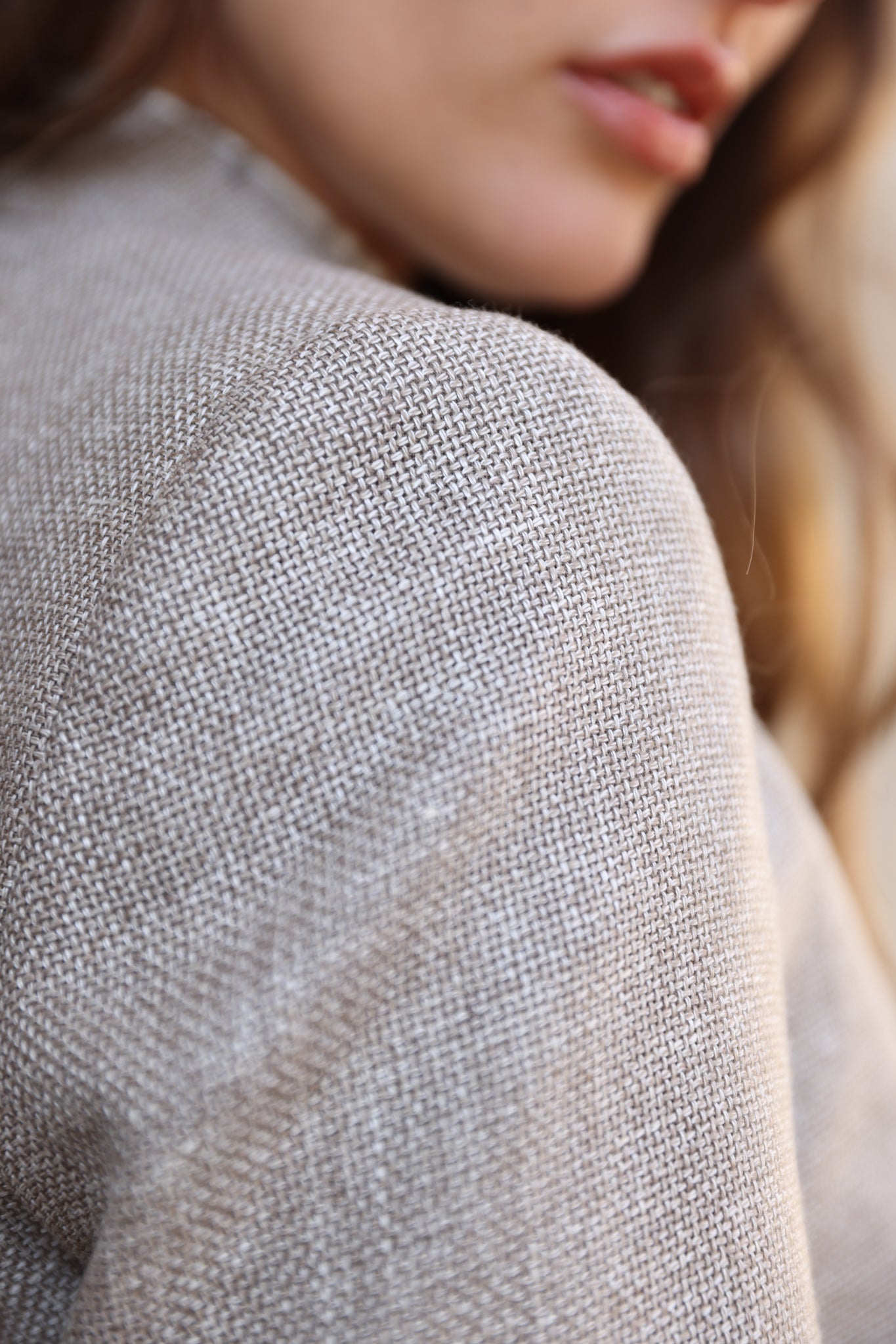Veste Isabel en laine & lin Di Fabio - Beige-VESTE BLAZER FEMME-Curling-Paris