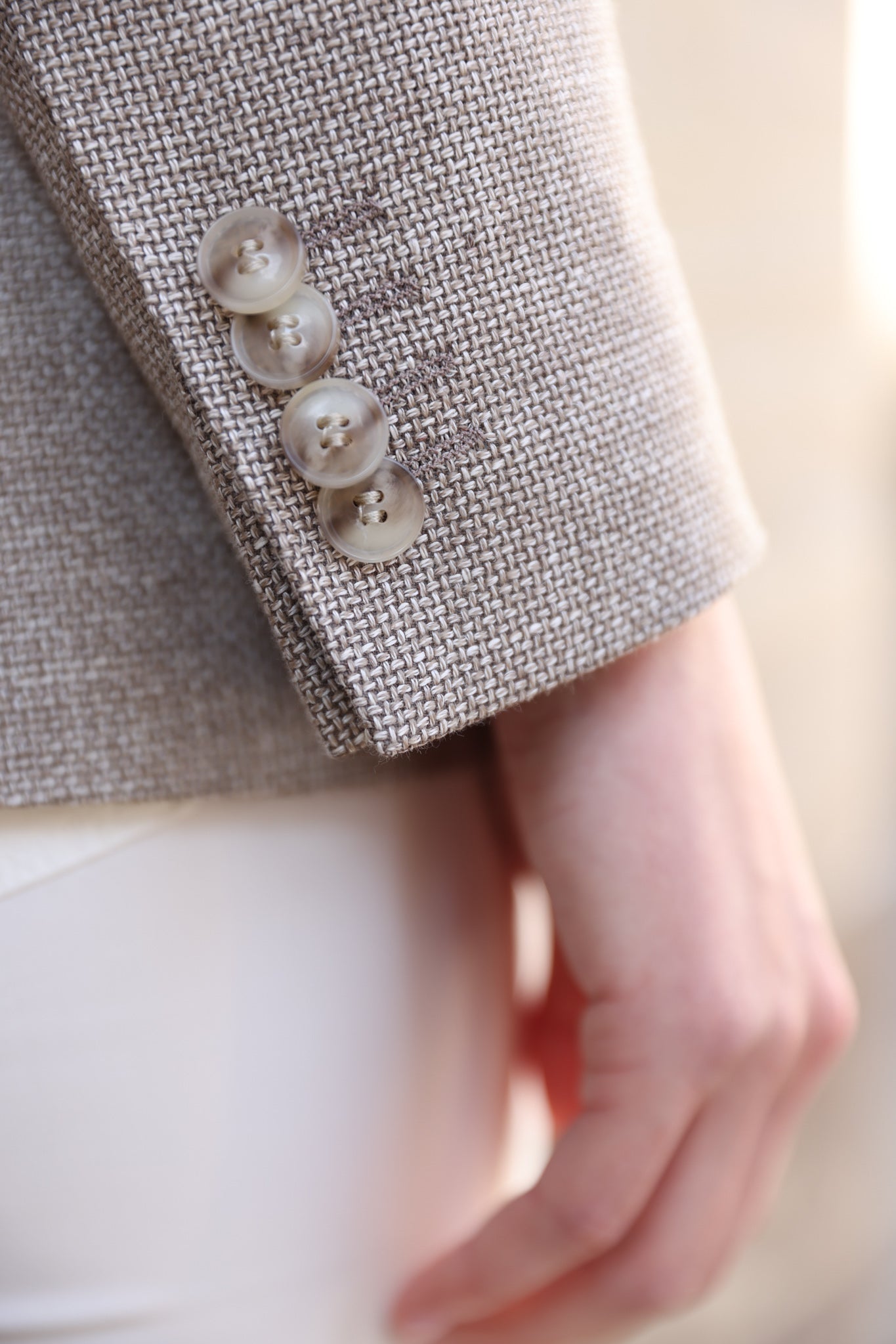 Veste Isabel en laine & lin Di Fabio - Beige-VESTE BLAZER FEMME-Curling-Paris