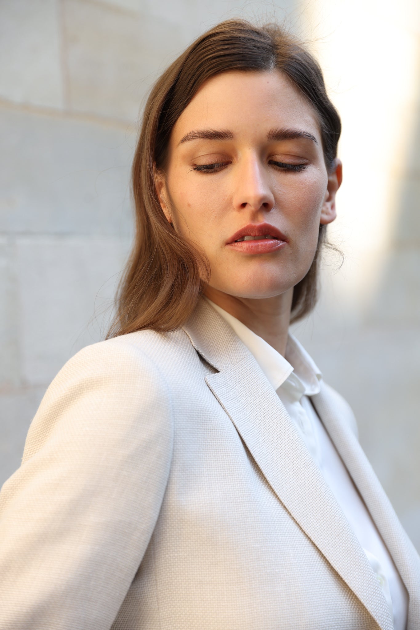 Veste Isabel en laine & lin Di Fabio - Ecru-VESTE BLAZER FEMME-Curling-Paris