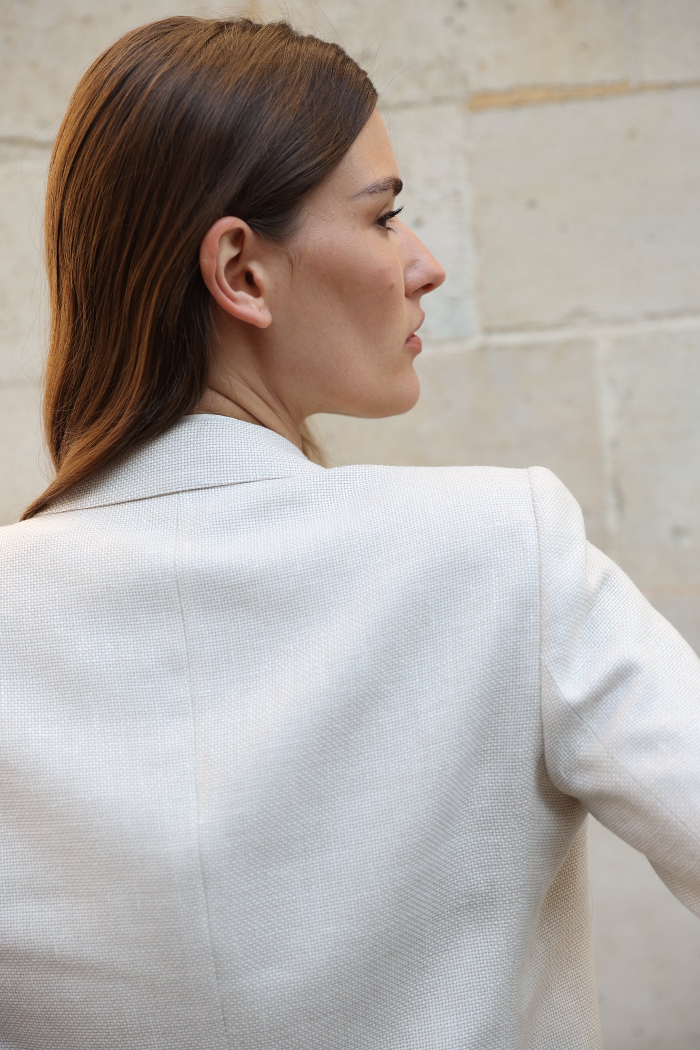 Veste Isabel en laine & lin Di Fabio - Ecru-VESTE BLAZER FEMME-Curling-Paris