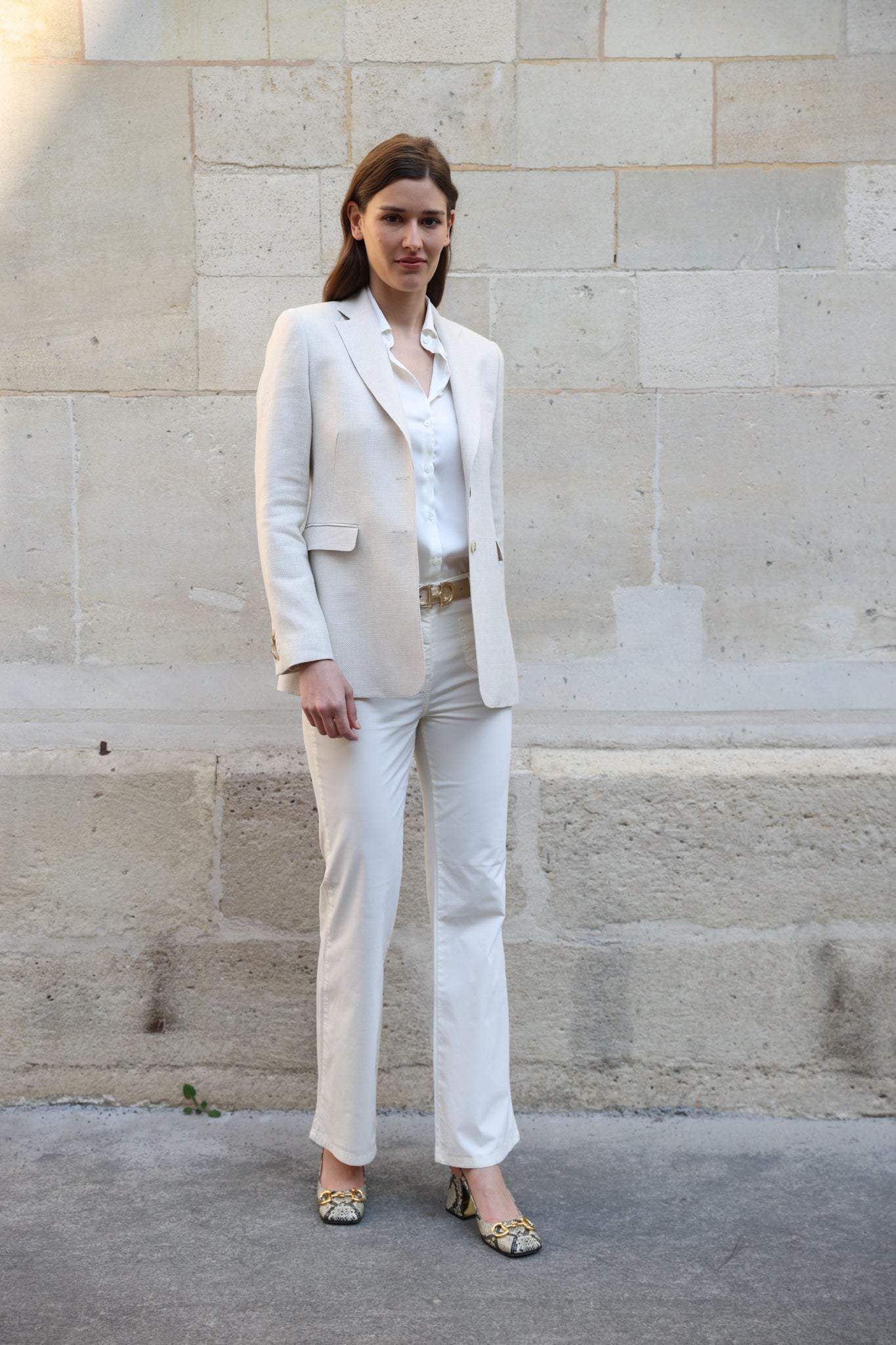Veste Isabel en laine & lin Di Fabio - Ecru-VESTE BLAZER FEMME-Curling-Paris
