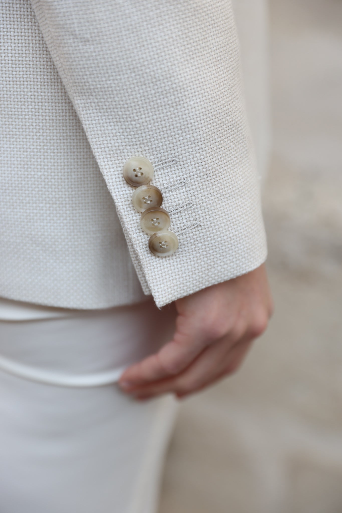 Veste Isabel en laine & lin Di Fabio - Ecru-VESTE BLAZER FEMME-Curling-Paris
