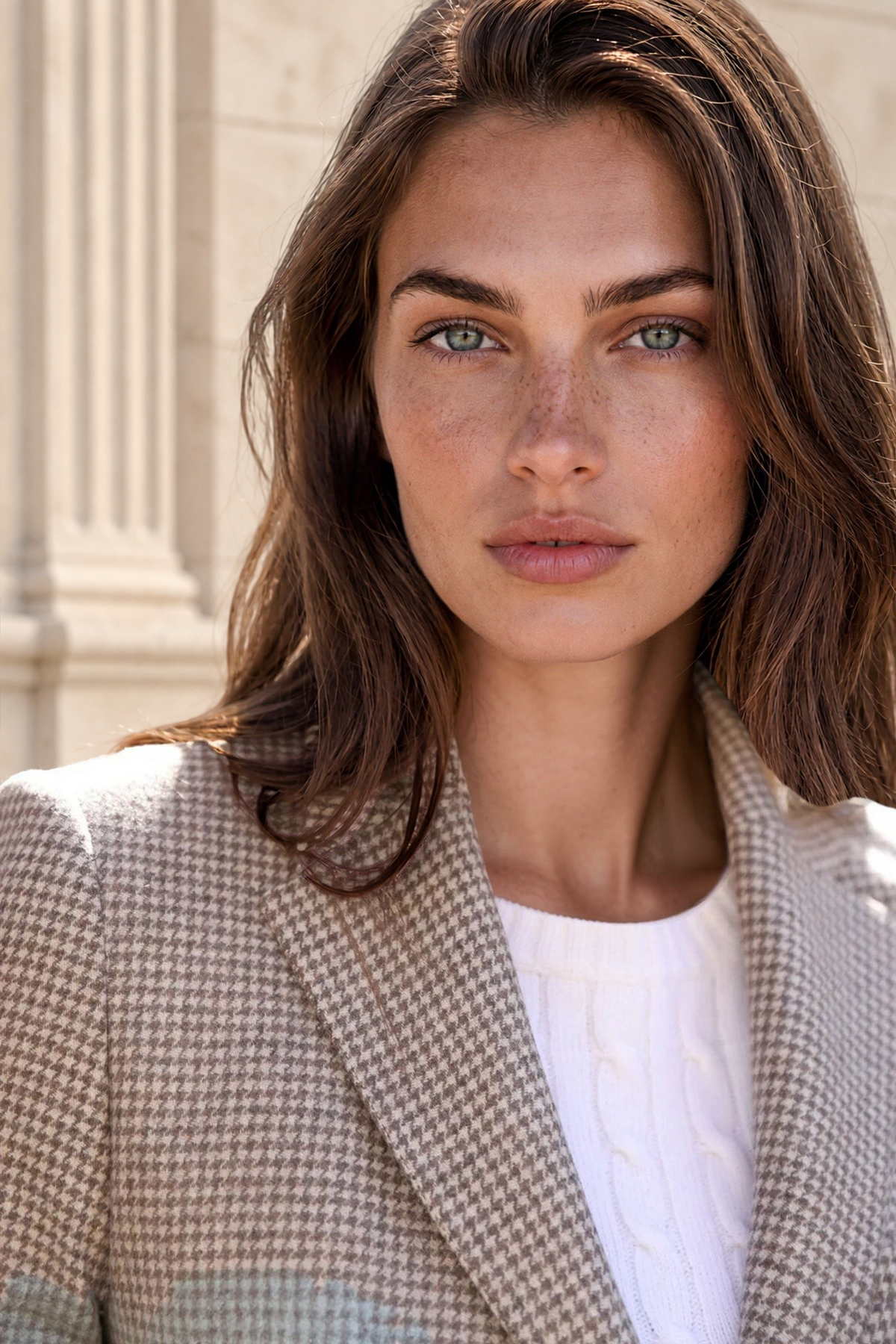 Veste Isabel en laine vierge - Beige-VESTE BLAZER FEMME-Curling-Paris