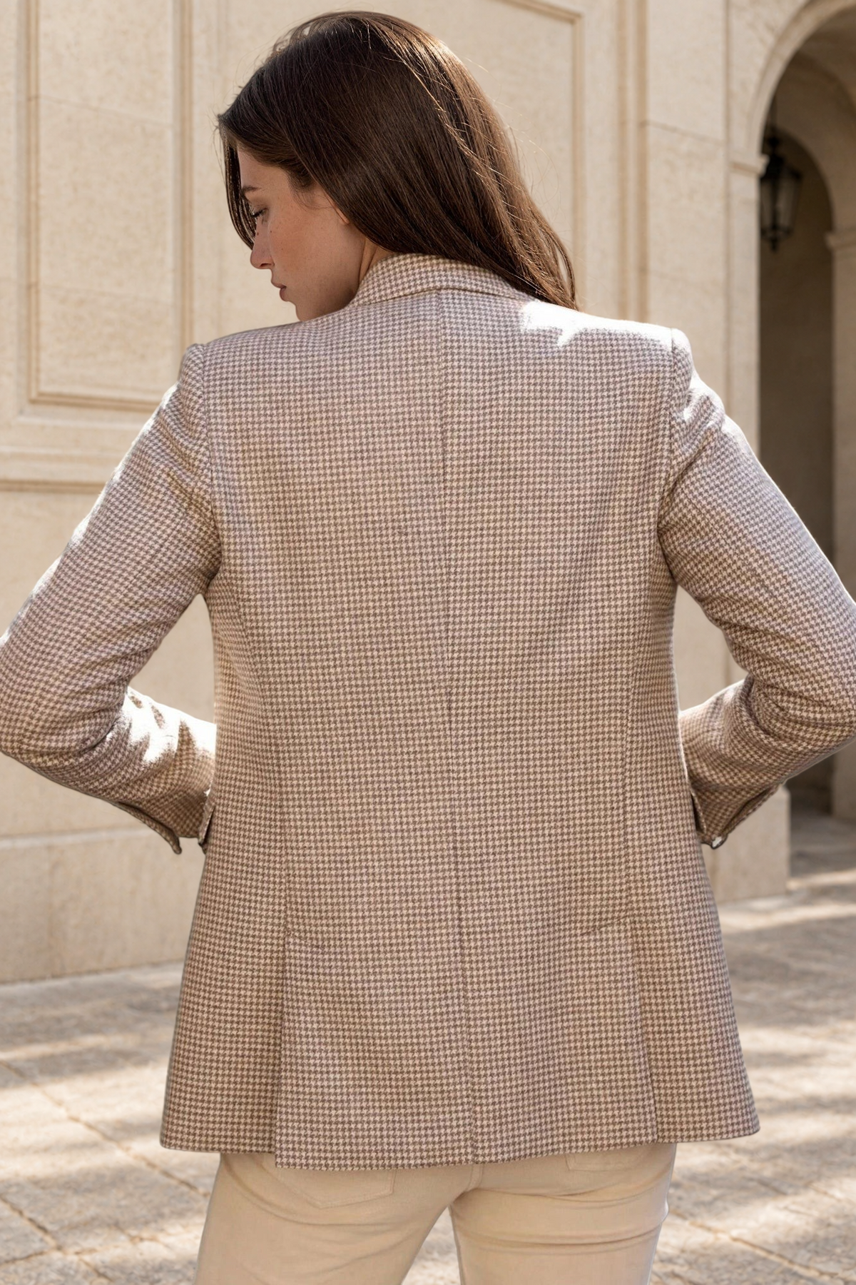 Veste Isabel en laine vierge - Beige-VESTE BLAZER FEMME-Curling-Paris
