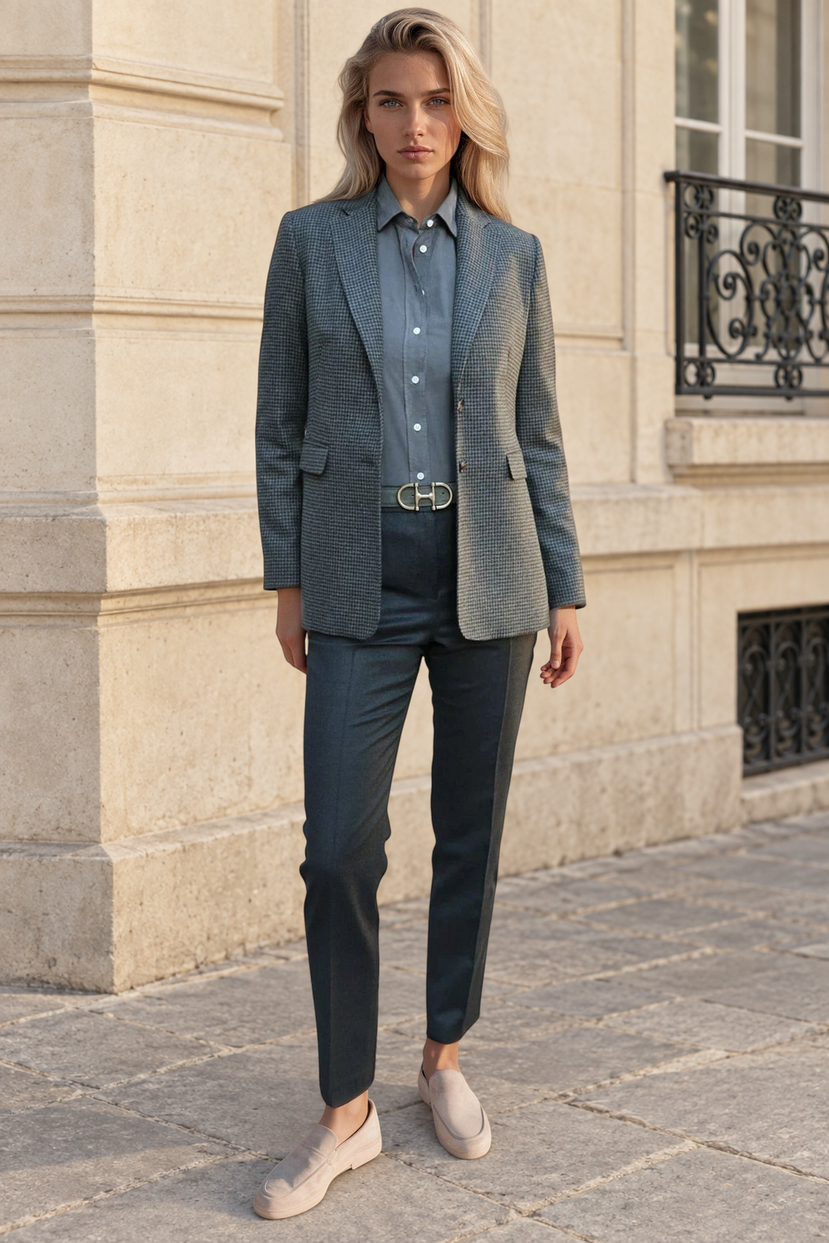 Veste Isabel en laine vierge - Kaki-VESTE BLAZER FEMME-Curling-Paris