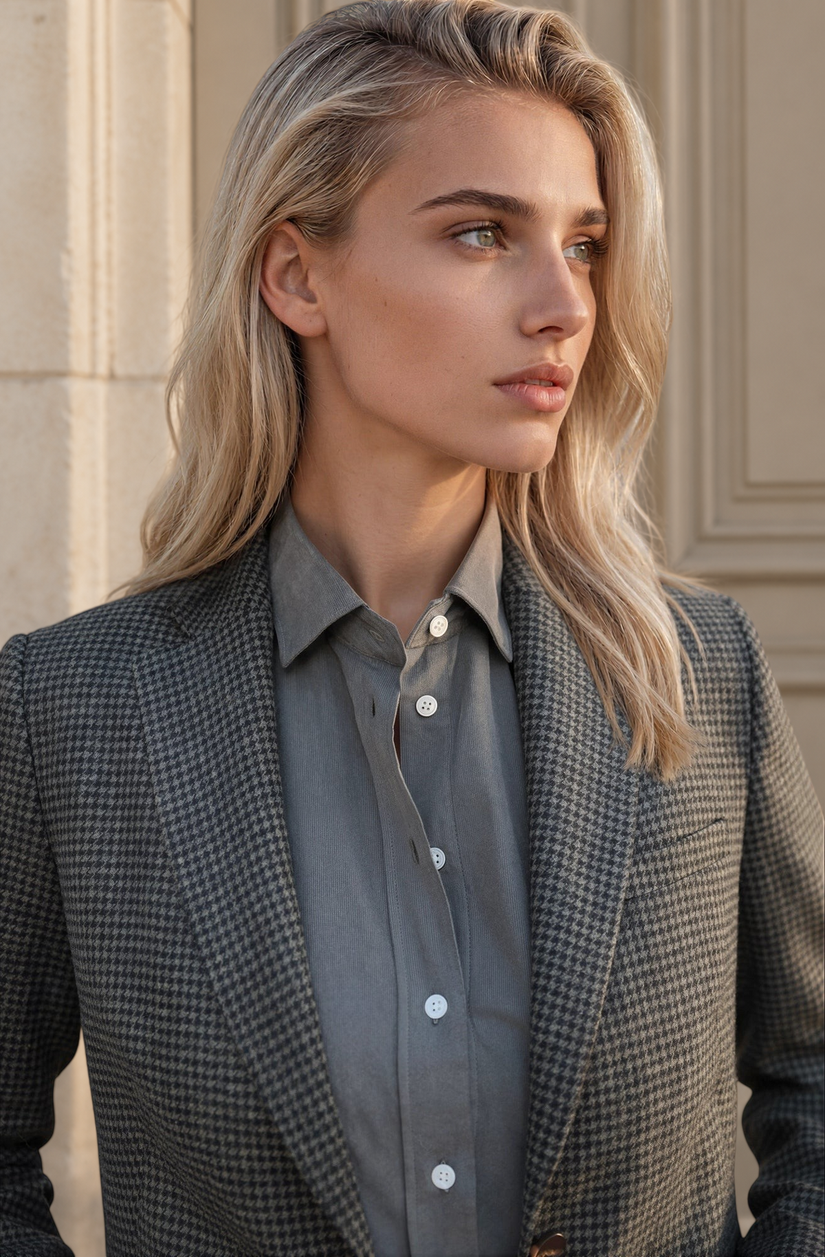 Veste Isabel en laine vierge - Kaki-VESTE BLAZER FEMME-Curling-Paris