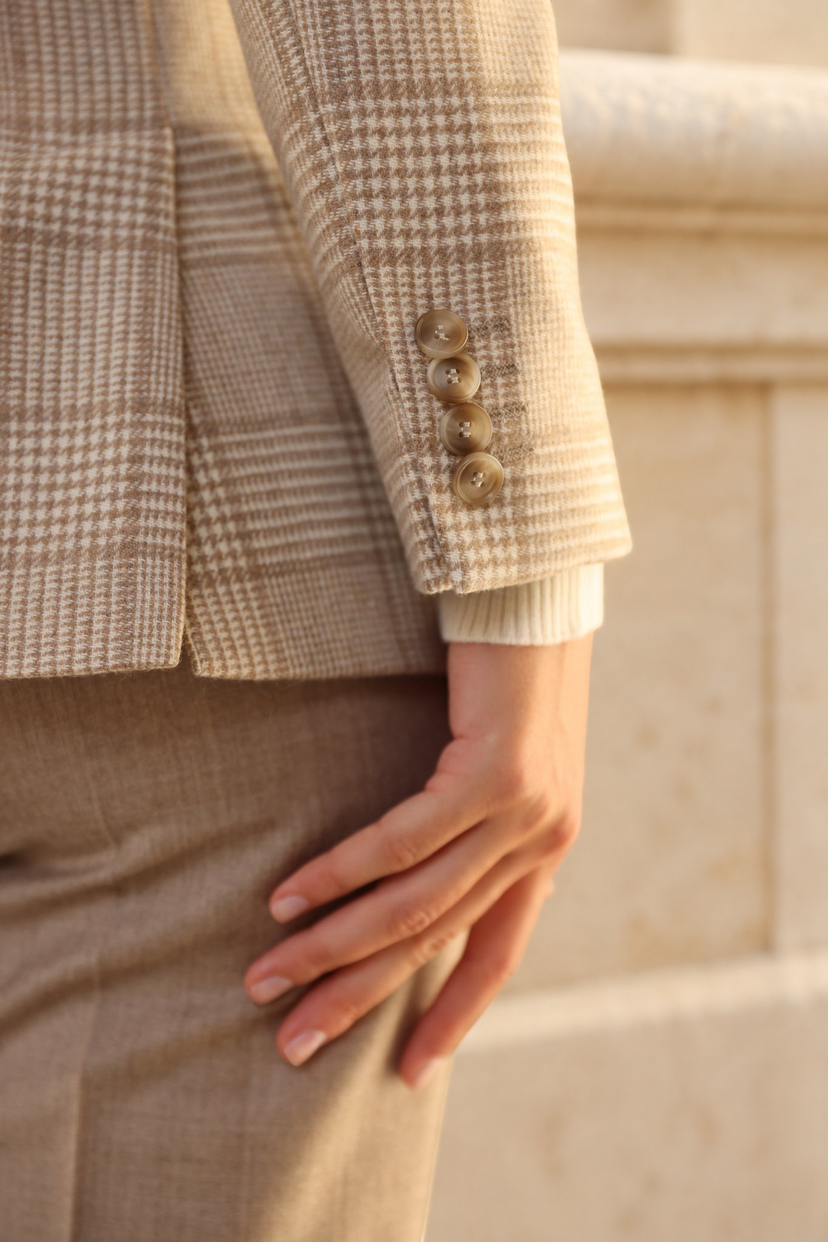 Veste Isabel en laine vierge - Prince de Galles Camel-VESTE BLAZER FEMME-Curling-Paris
