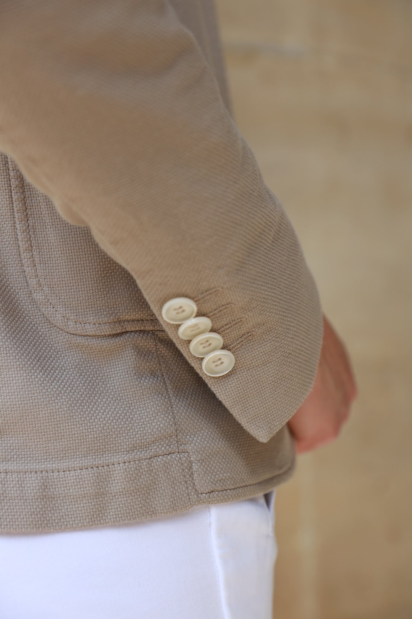 Veste Margot en coton Di Sondrio - Beige-VESTE BLAZER FEMME-Curling-Paris