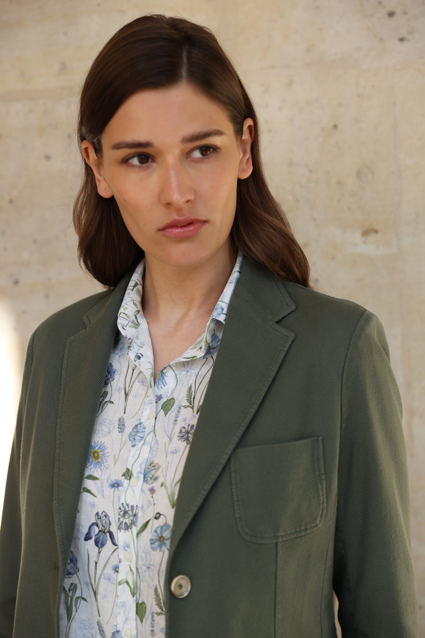 Veste Margot en coton Di Sondrio - Kaki-VESTE BLAZER FEMME-Curling-Paris