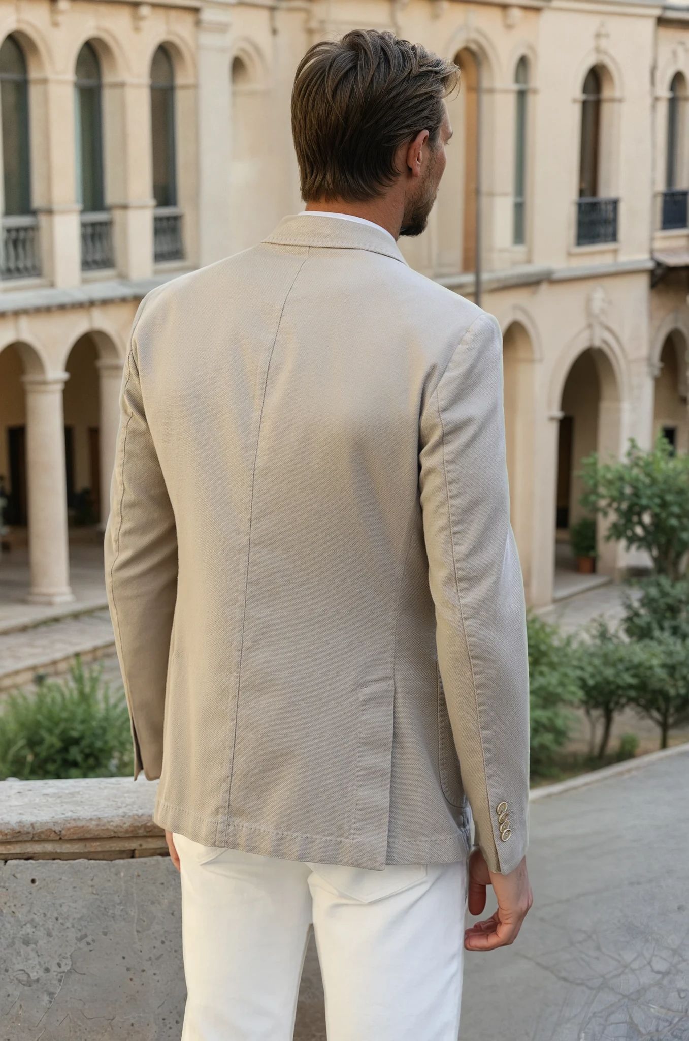 Veste Ralph déstructurée en coton Di Sondrio - Beige-VESTE BLAZER HOMME-Curling-Paris