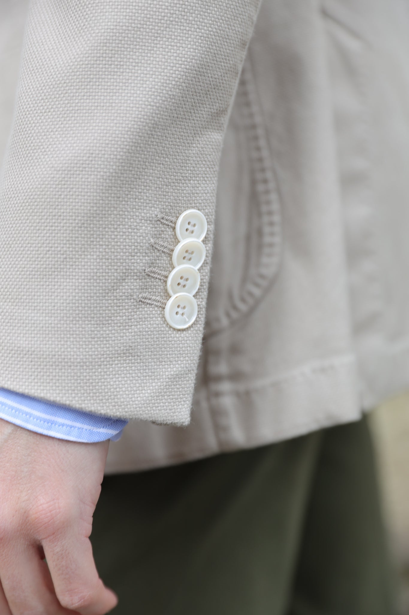 Veste Ralph déstructurée en coton Di Sondrio - Beige-VESTE BLAZER HOMME-Curling-Paris