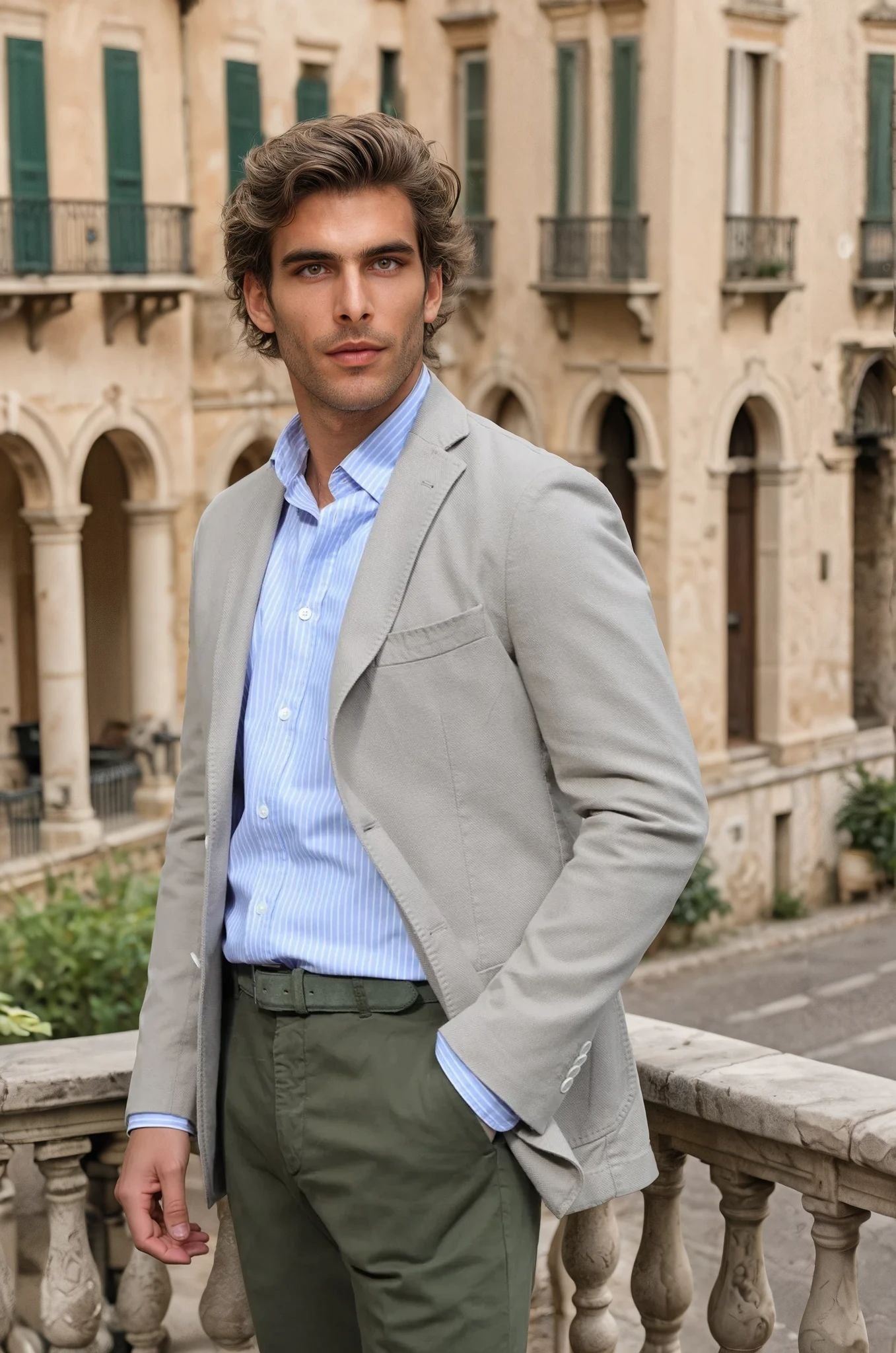Veste Ralph en coton Di Sondrio - Beige-VESTE BLAZER HOMME-Curling-Paris