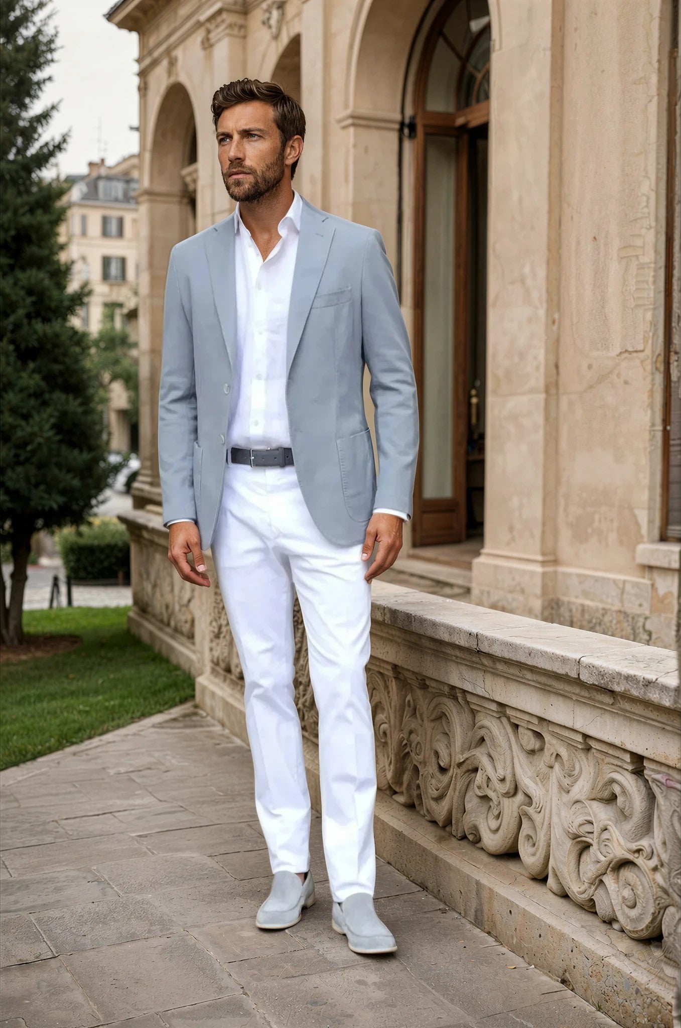 Veste Ralph en coton Di Sondrio - Gris-VESTE BLAZER HOMME-Curling-Paris
