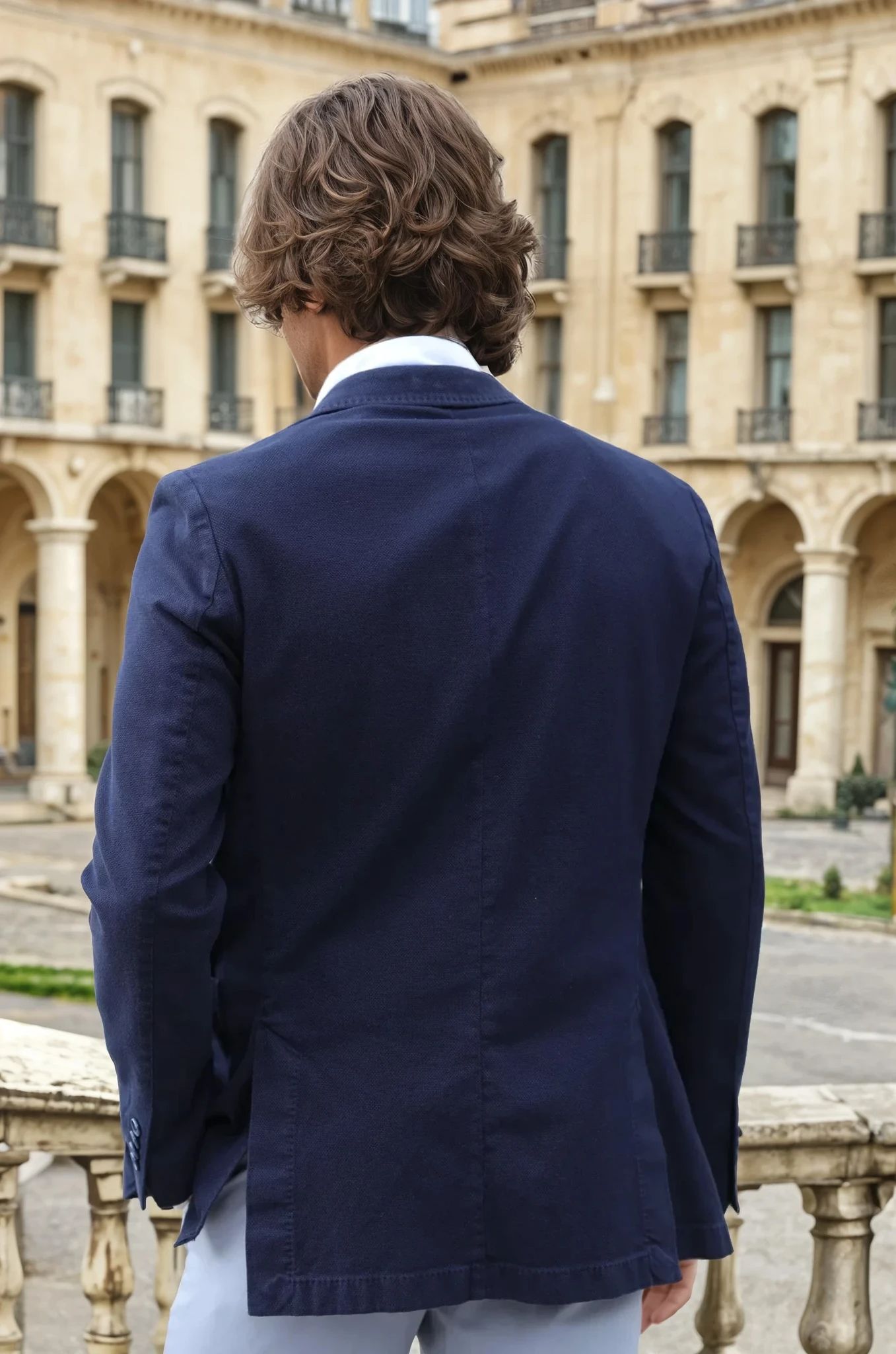 Veste Ralph en coton Di Sondrio - Marine-VESTE BLAZER HOMME-Curling-Paris