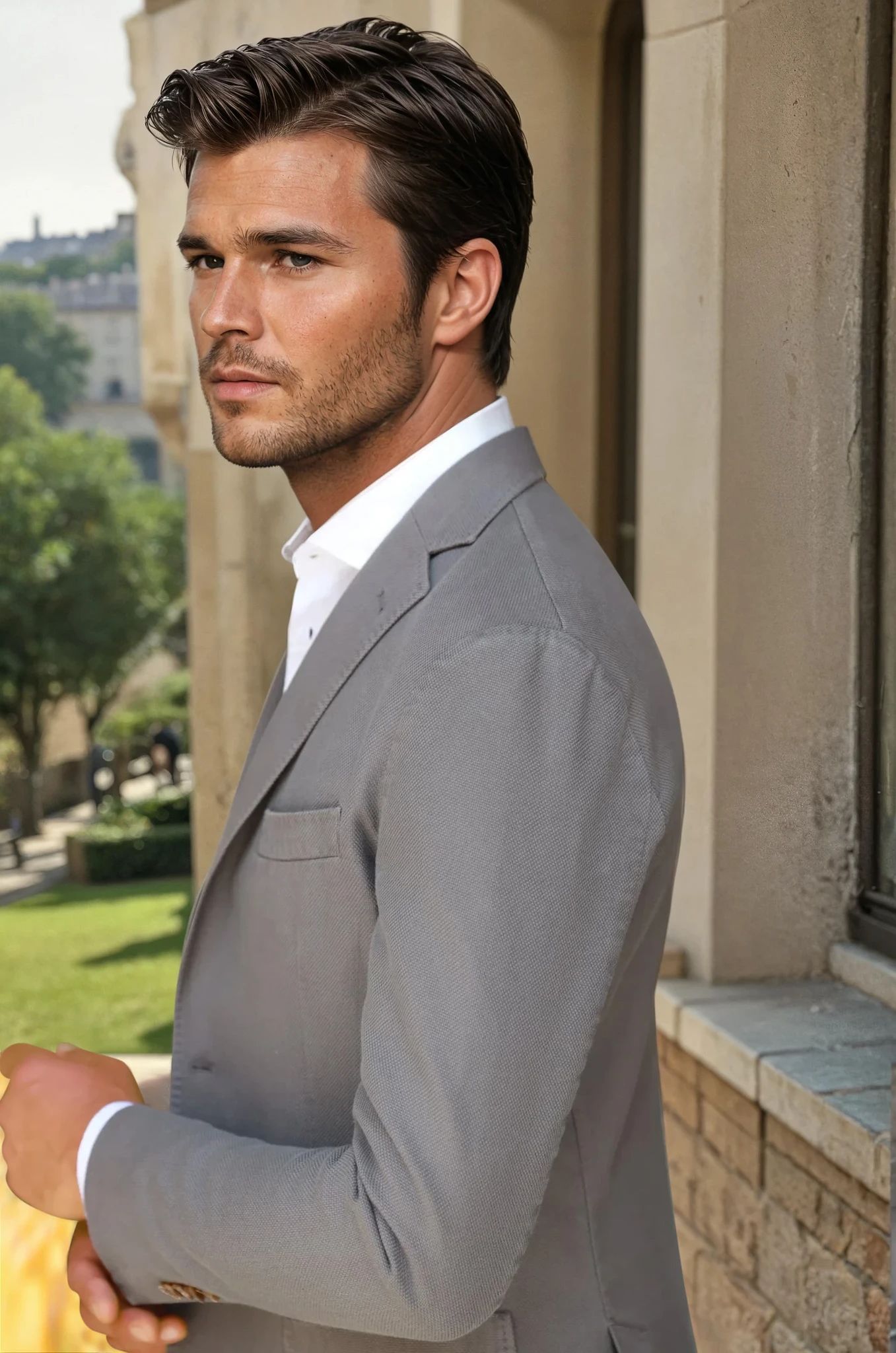 Veste Ralph en coton Di Sondrio - Taupe-VESTE BLAZER HOMME-Curling-Paris