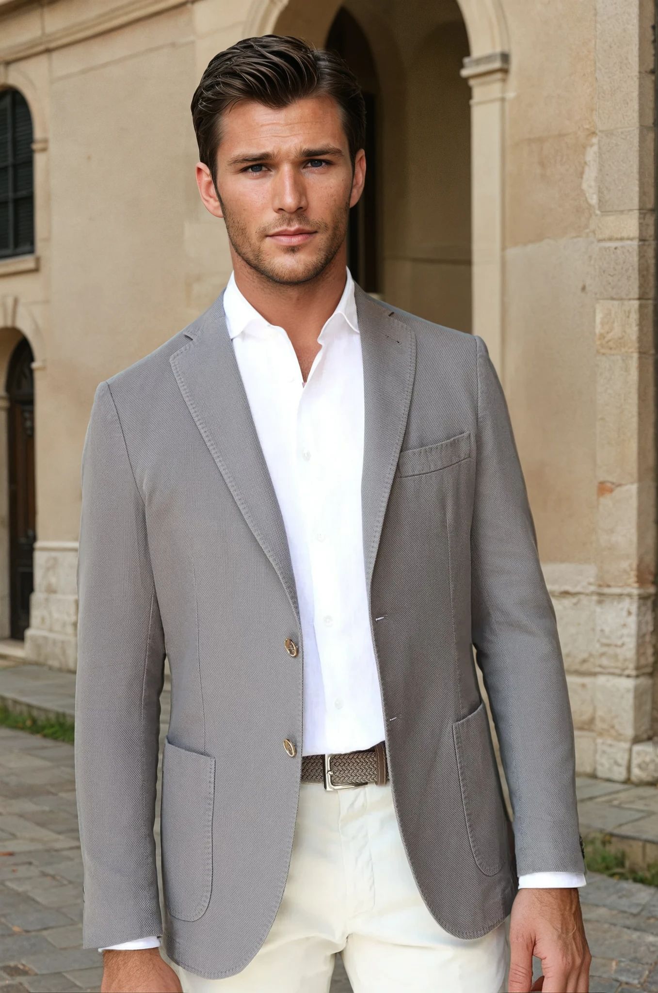 Veste Ralph en coton Di Sondrio - Taupe-VESTE BLAZER HOMME-Curling-Paris