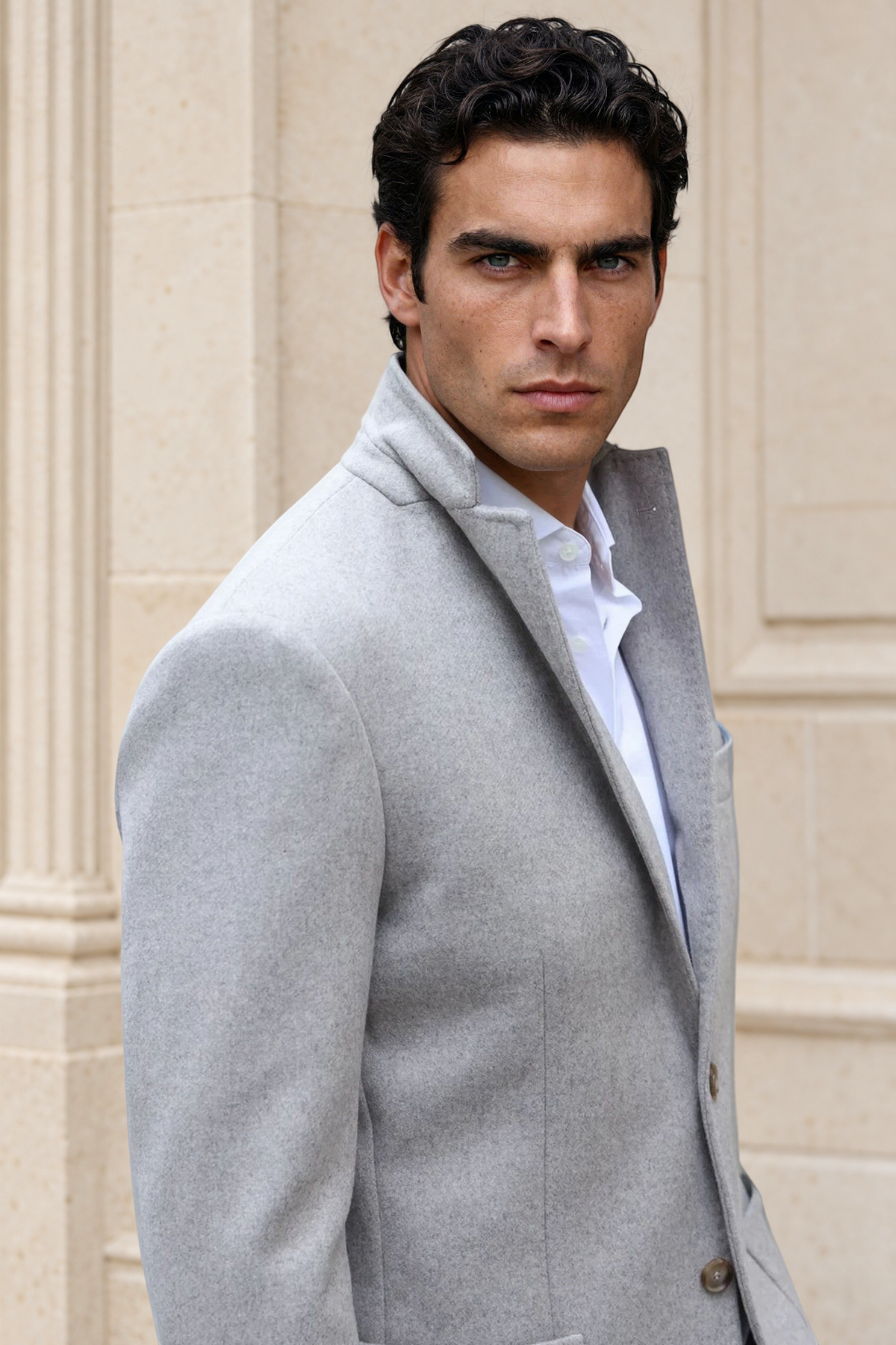Veste Ralph en laine et cachemire double face Zanieri - Beige-VESTE BLAZER HOMME-Curling-Paris