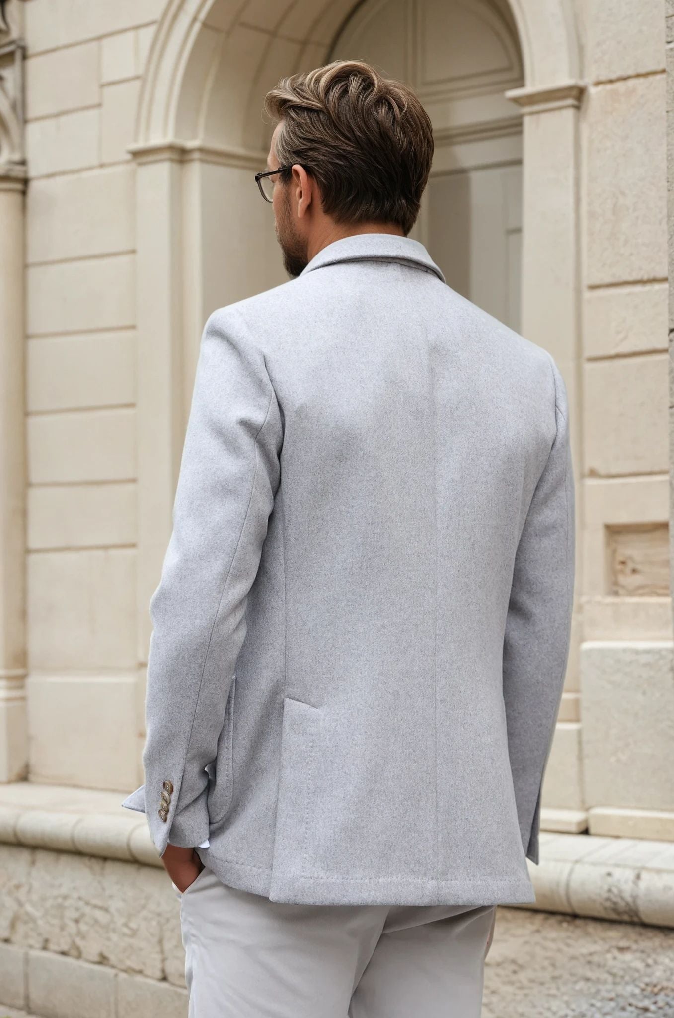 Veste Ralph en laine et cachemire double face Zanieri - Beige-VESTE BLAZER HOMME-Curling-Paris