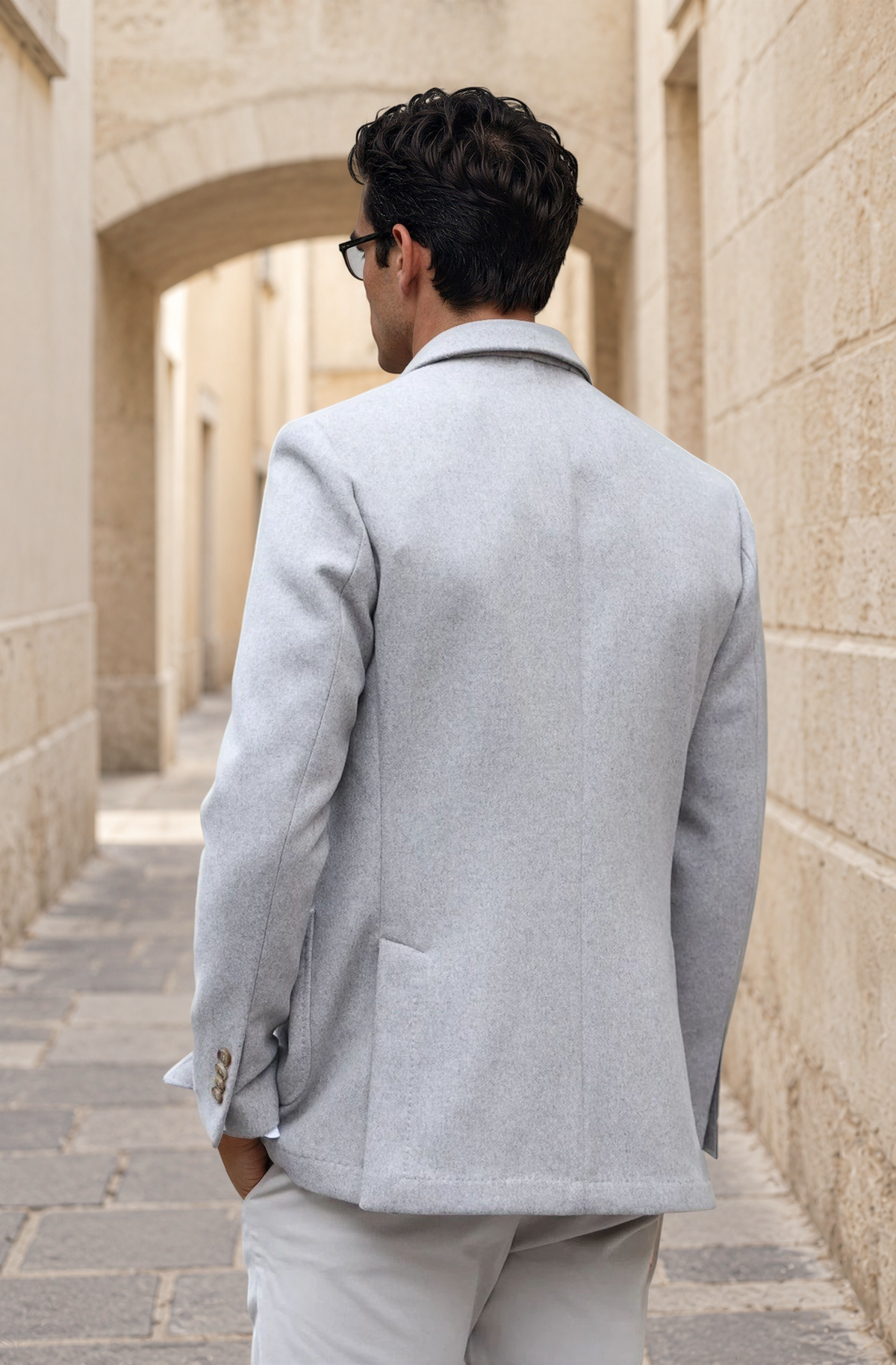 Veste Ralph en laine et cachemire double face Zanieri - Beige-VESTE BLAZER HOMME-Curling-Paris