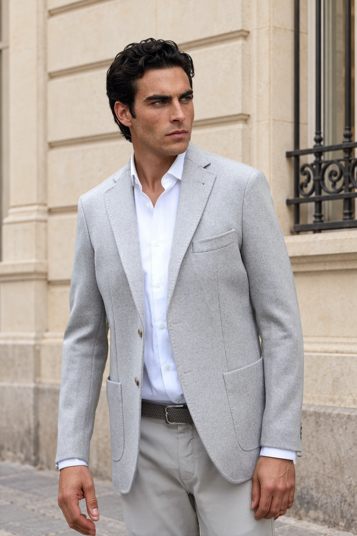Veste Ralph en laine et cachemire double face Zanieri - Beige-VESTE BLAZER HOMME-Curling-Paris