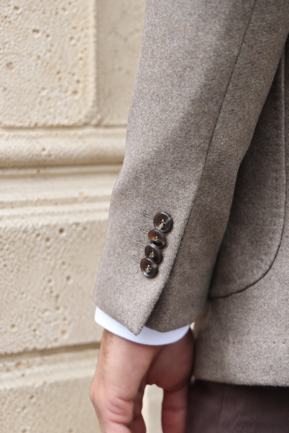 Veste Ralph en laine et cachemire double face Zanieri - Taupe-VESTE BLAZER HOMME-Curling-Paris