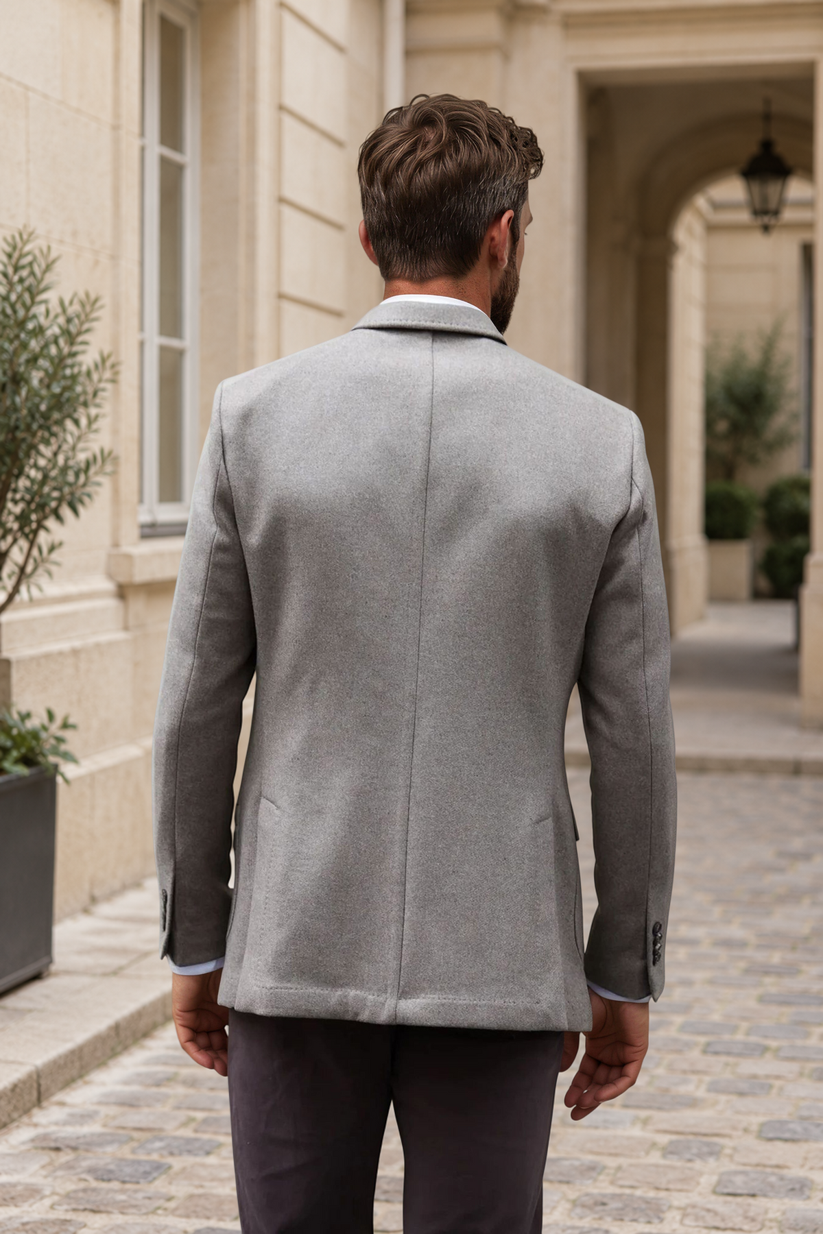 Veste Ralph en laine et cachemire double face Zanieri - Taupe-VESTE BLAZER HOMME-Curling-Paris