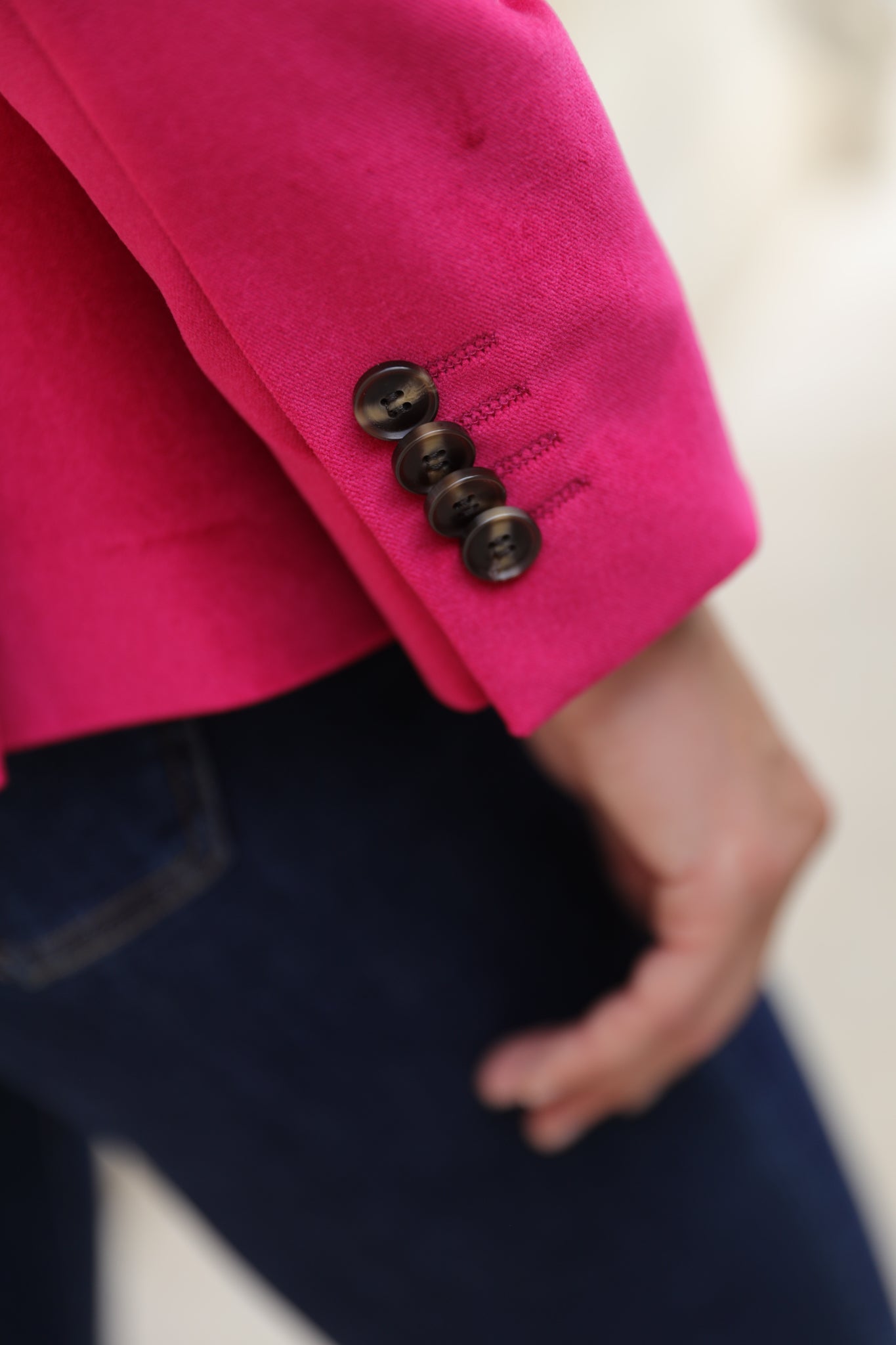 Veste Solange en velours palatine - Framboise-VESTE BLAZER FEMME-Curling-Paris