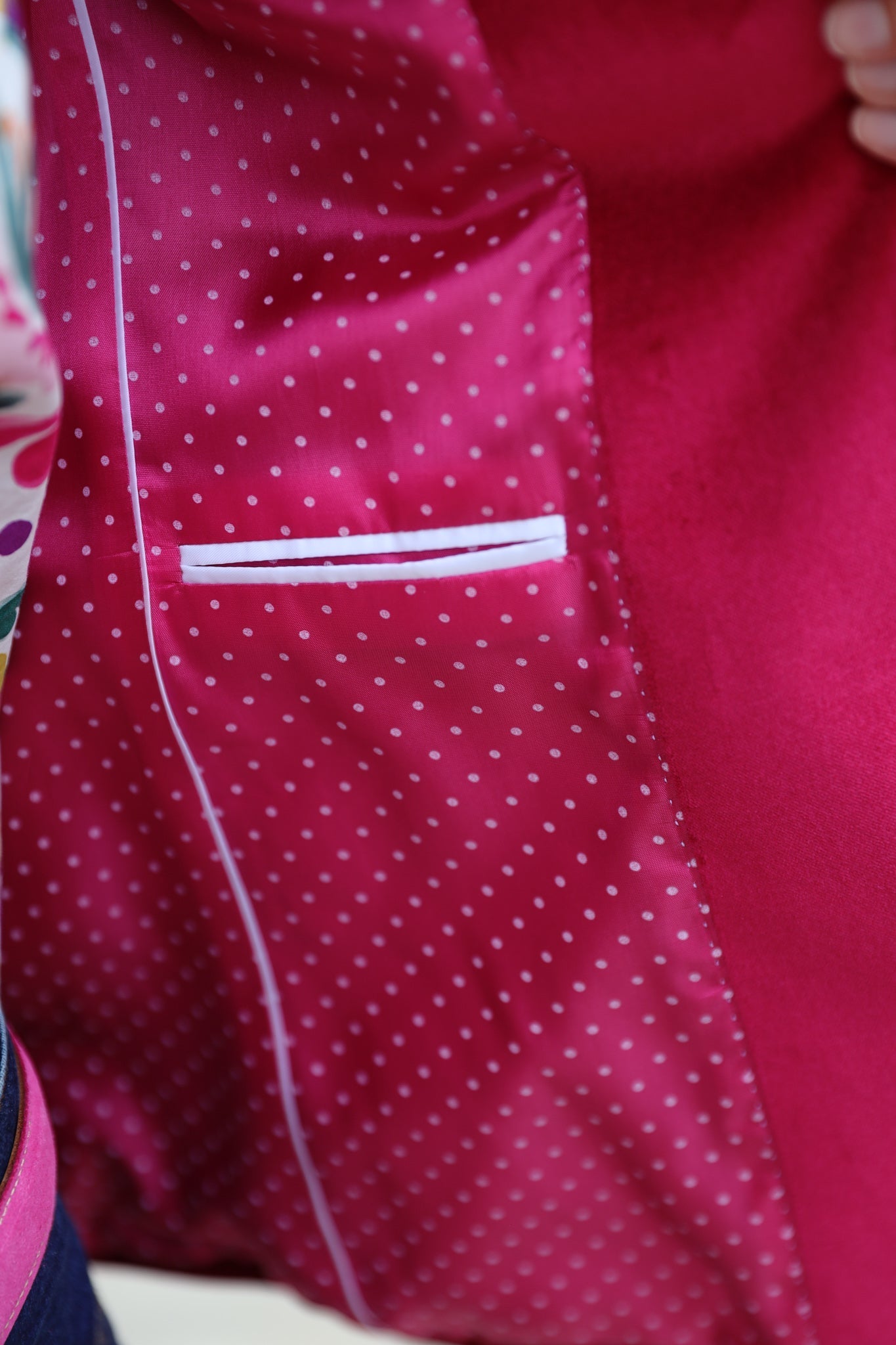 Veste Solange en velours palatine - Framboise-VESTE BLAZER FEMME-Curling-Paris