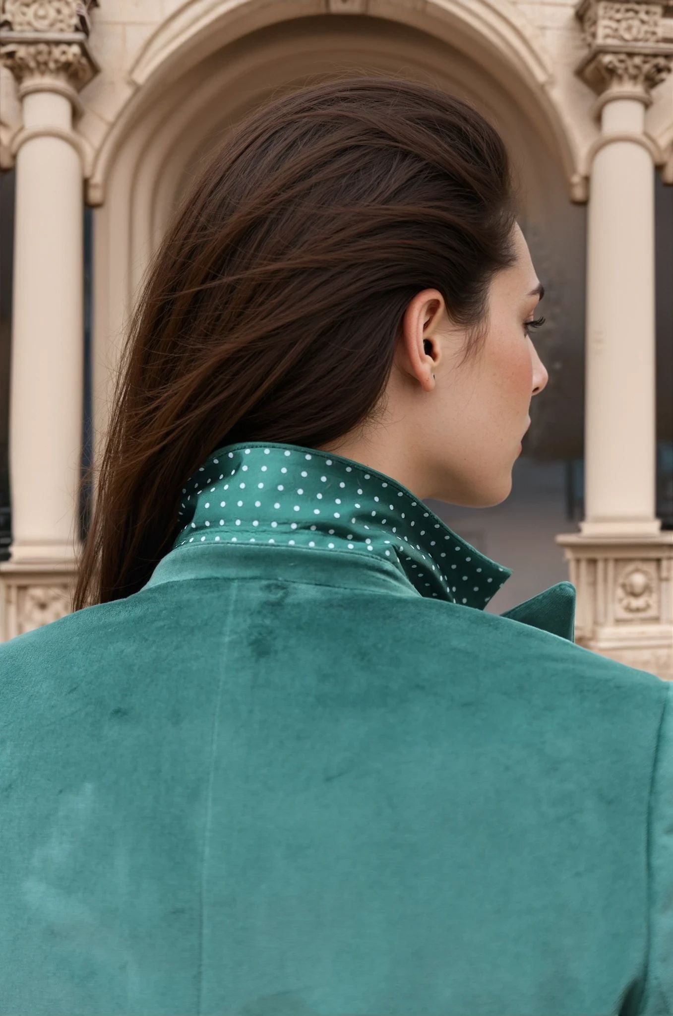 Veste Solange en velours palatine - Vert-VESTE BLAZER FEMME-Curling-Paris