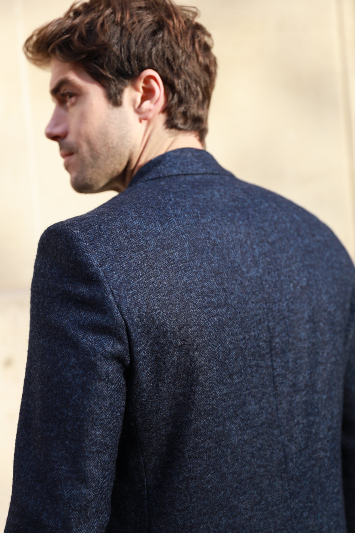 Veste Steven en laine chinée - Chevron Marine-VESTE BLAZER HOMME-Curling-Paris