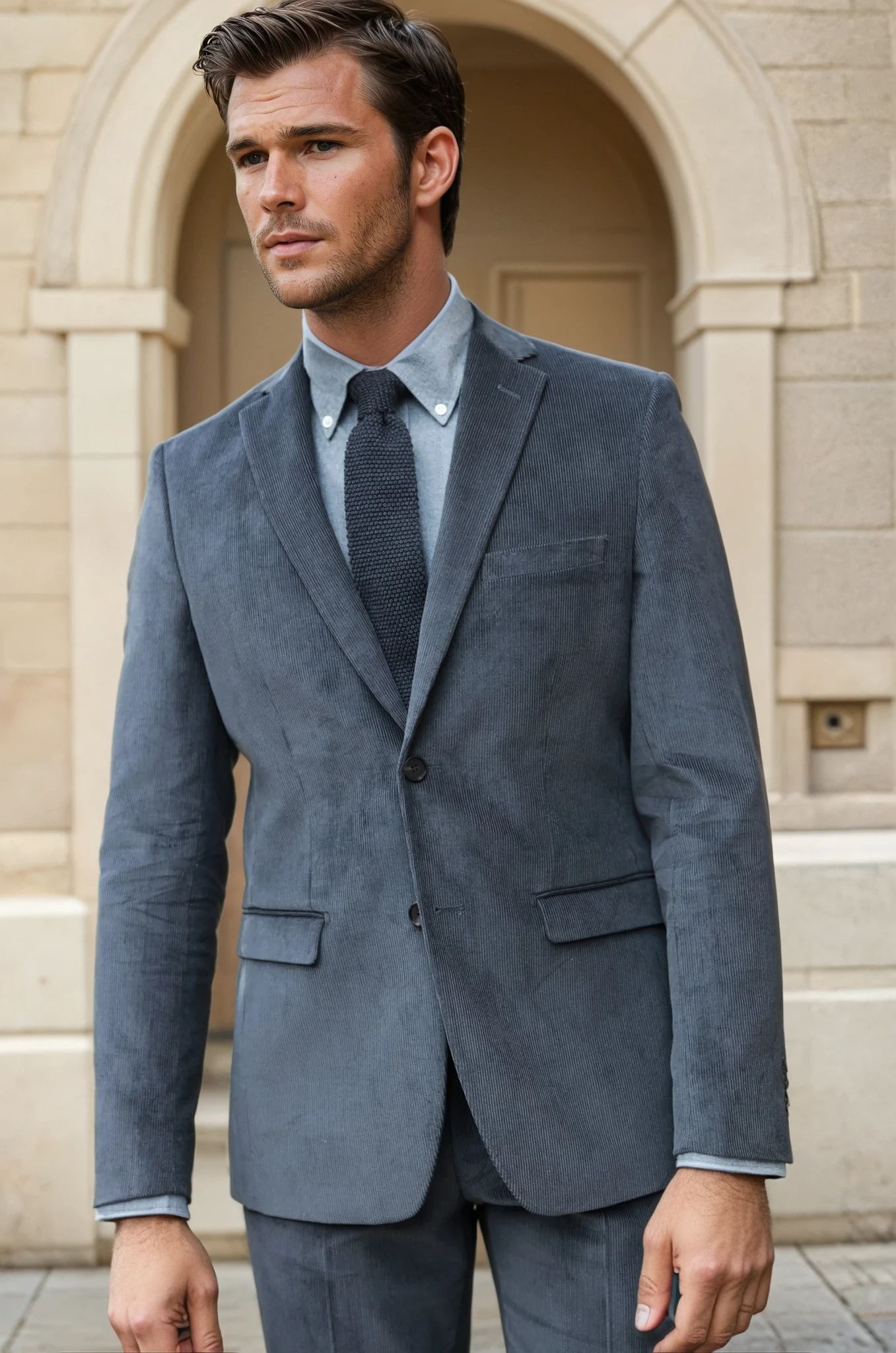 Veste Steven en velours côtelé - Gris anthracite-VESTE BLAZER HOMME-Curling-Paris