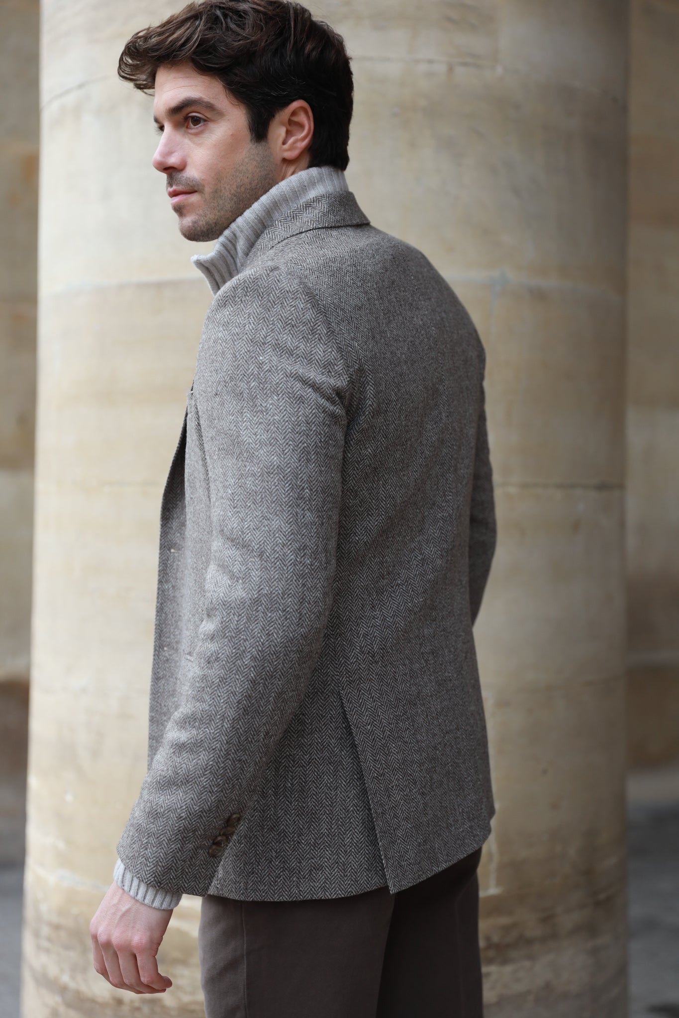 Veste homme casual chic en coton Di Sondrio écru - Curling Paris