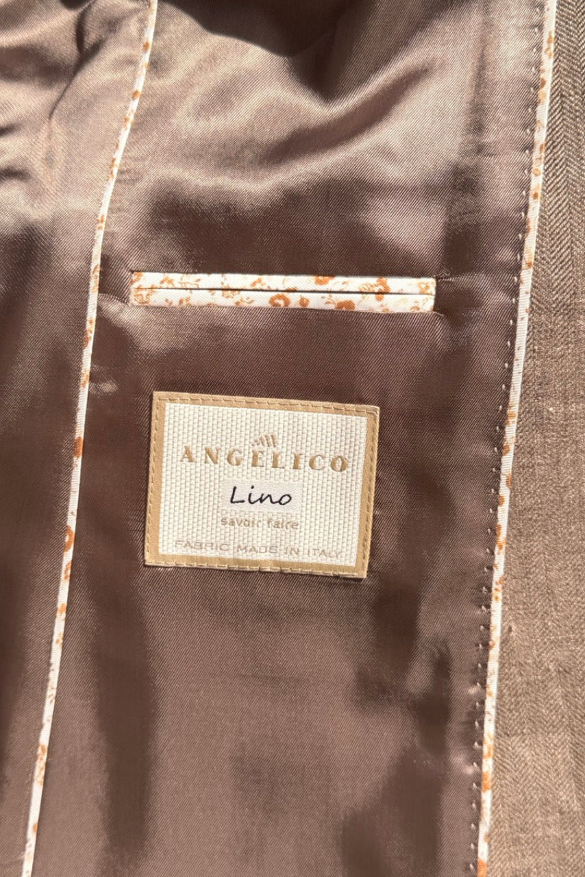 Veste Vesnove 100% lin - Chevron marron-VESTE BLAZER FEMME-Curling-Paris