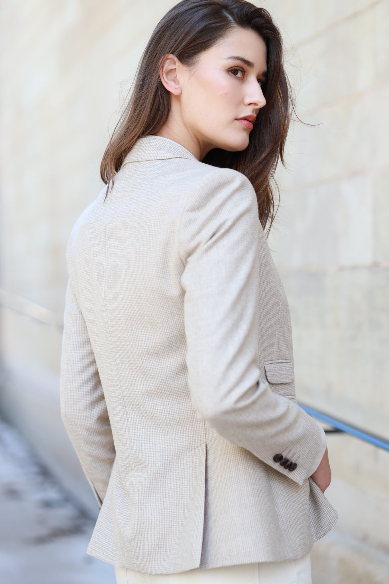 Veste Vesnove en laine - Beige-VESTE BLAZER FEMME-Curling-Paris