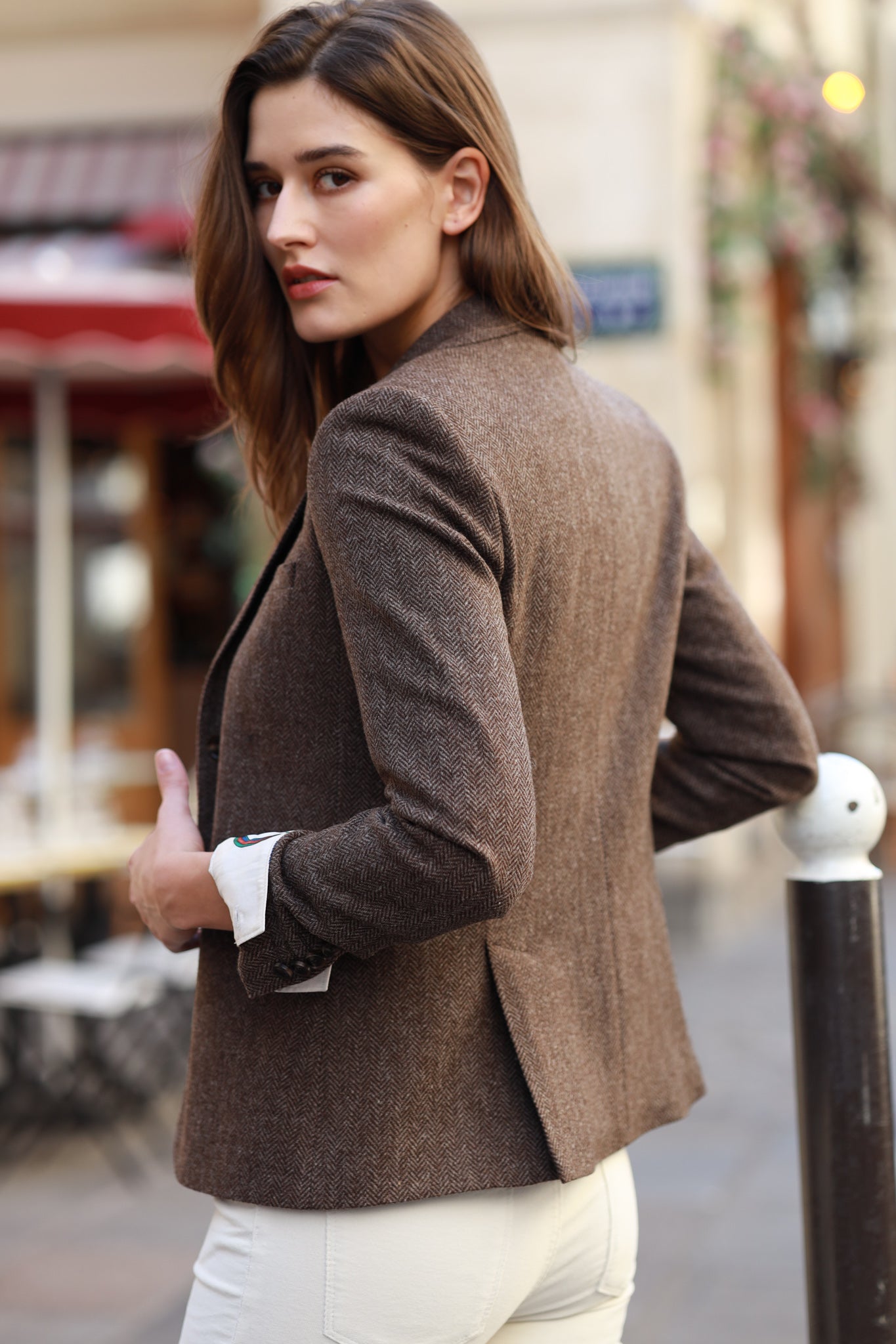 Veste Vesnove en laine - Chevron Marron-VESTE BLAZER FEMME-Curling-Paris