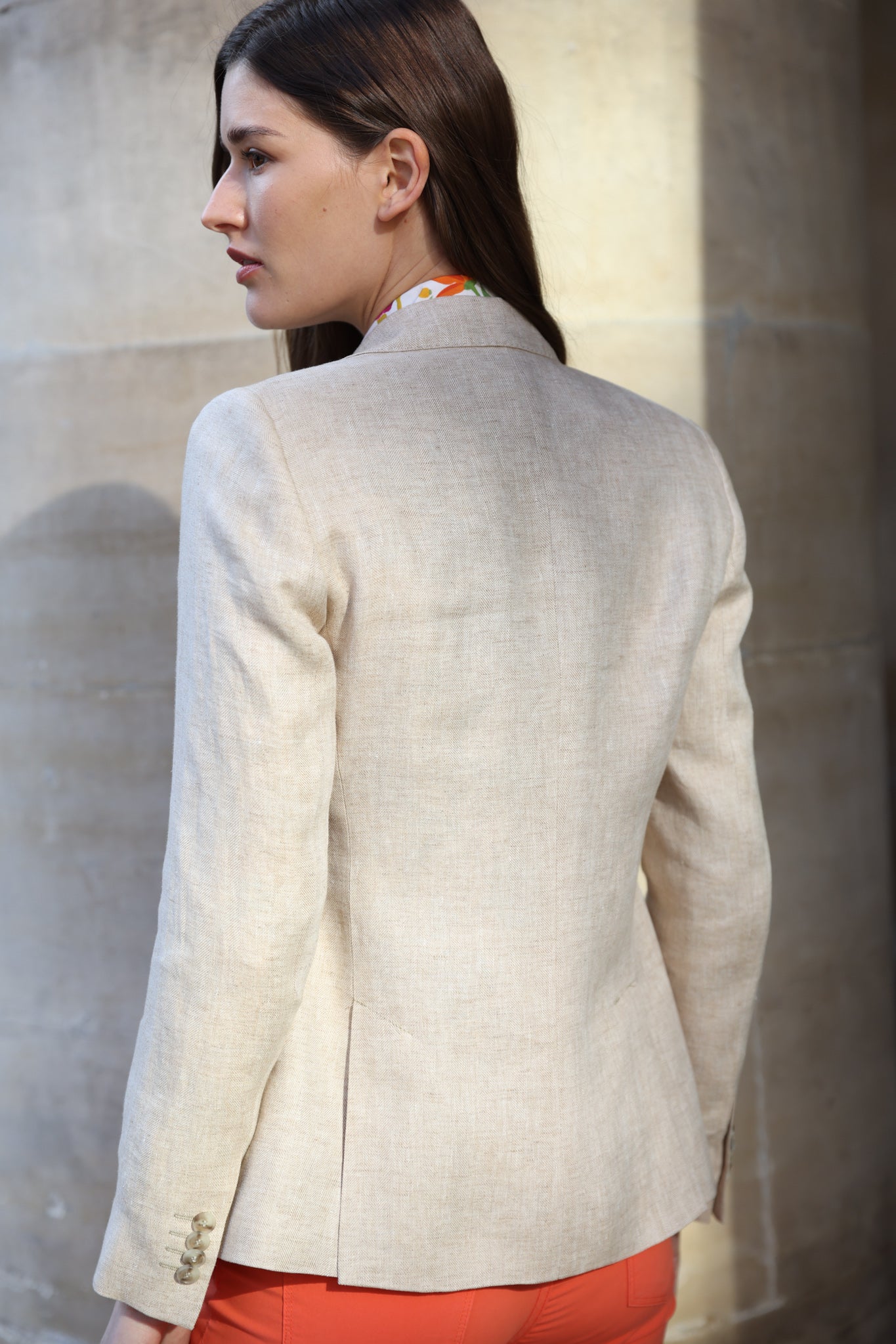 Veste Vesnove en lin - Chevron beige-VESTE BLAZER FEMME-Curling-Paris