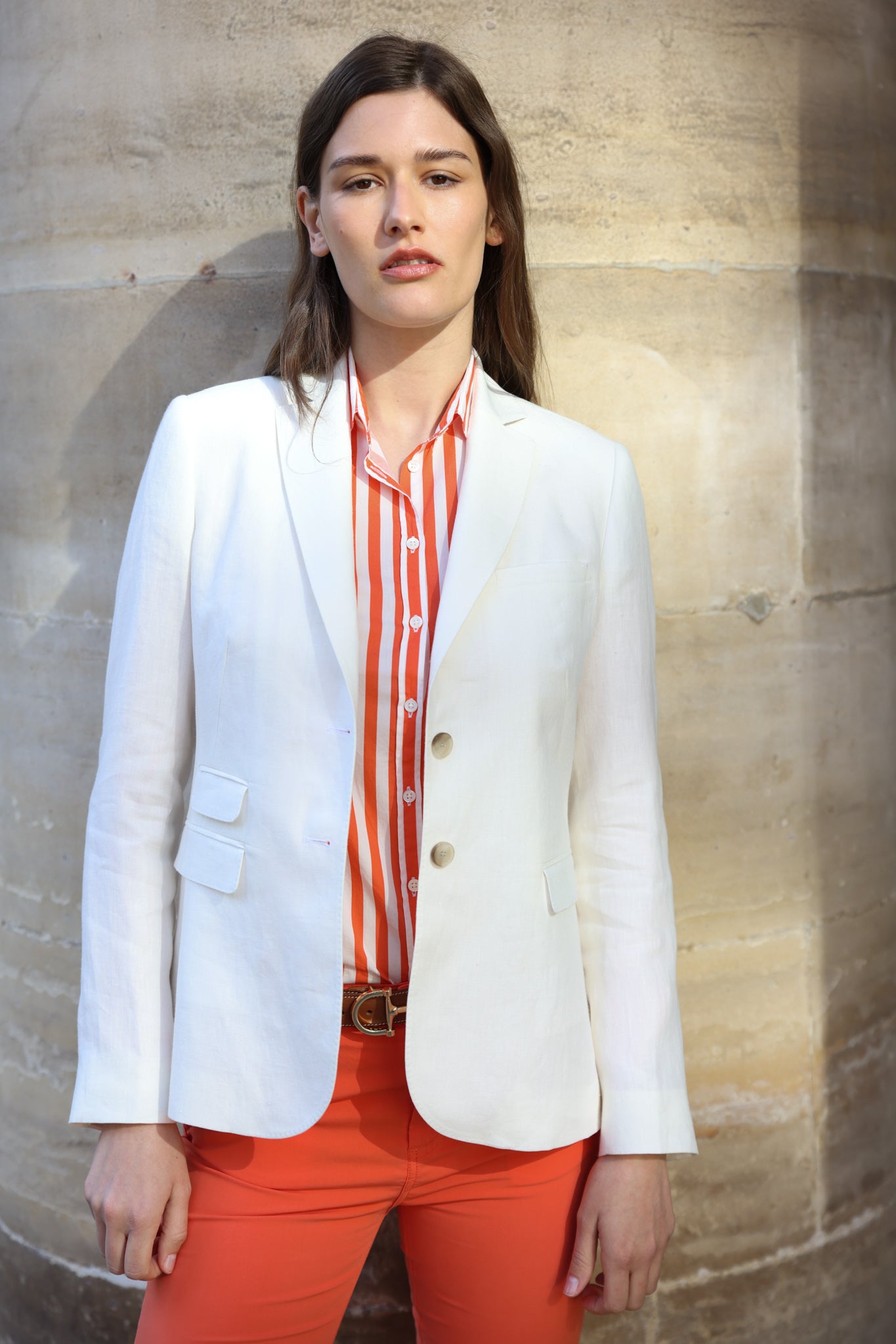 Veste Vesnove en lin Di Sondrio - Blanc-VESTE BLAZER FEMME-Curling-Paris
