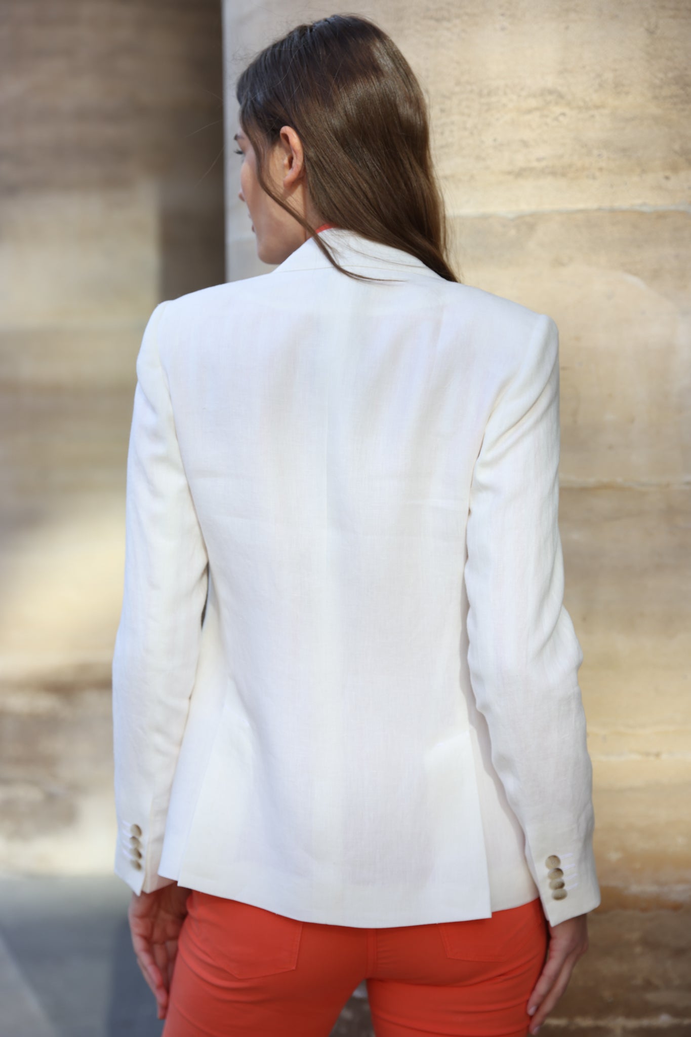 Veste Vesnove en lin Di Sondrio - Blanc-VESTE BLAZER FEMME-Curling-Paris