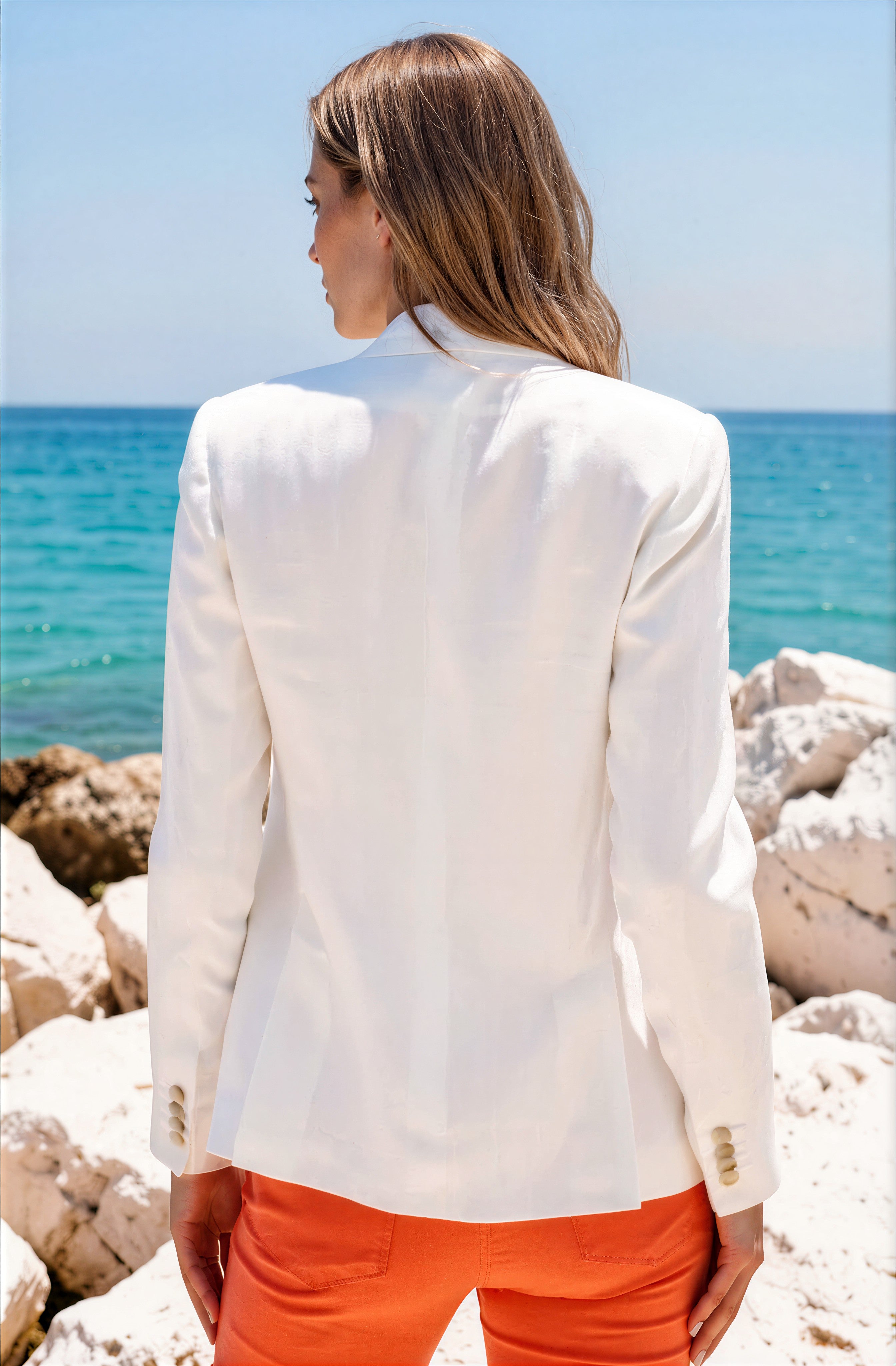 Veste Vesnove en lin Di Sondrio - Blanc-VESTE BLAZER FEMME-Curling-Paris