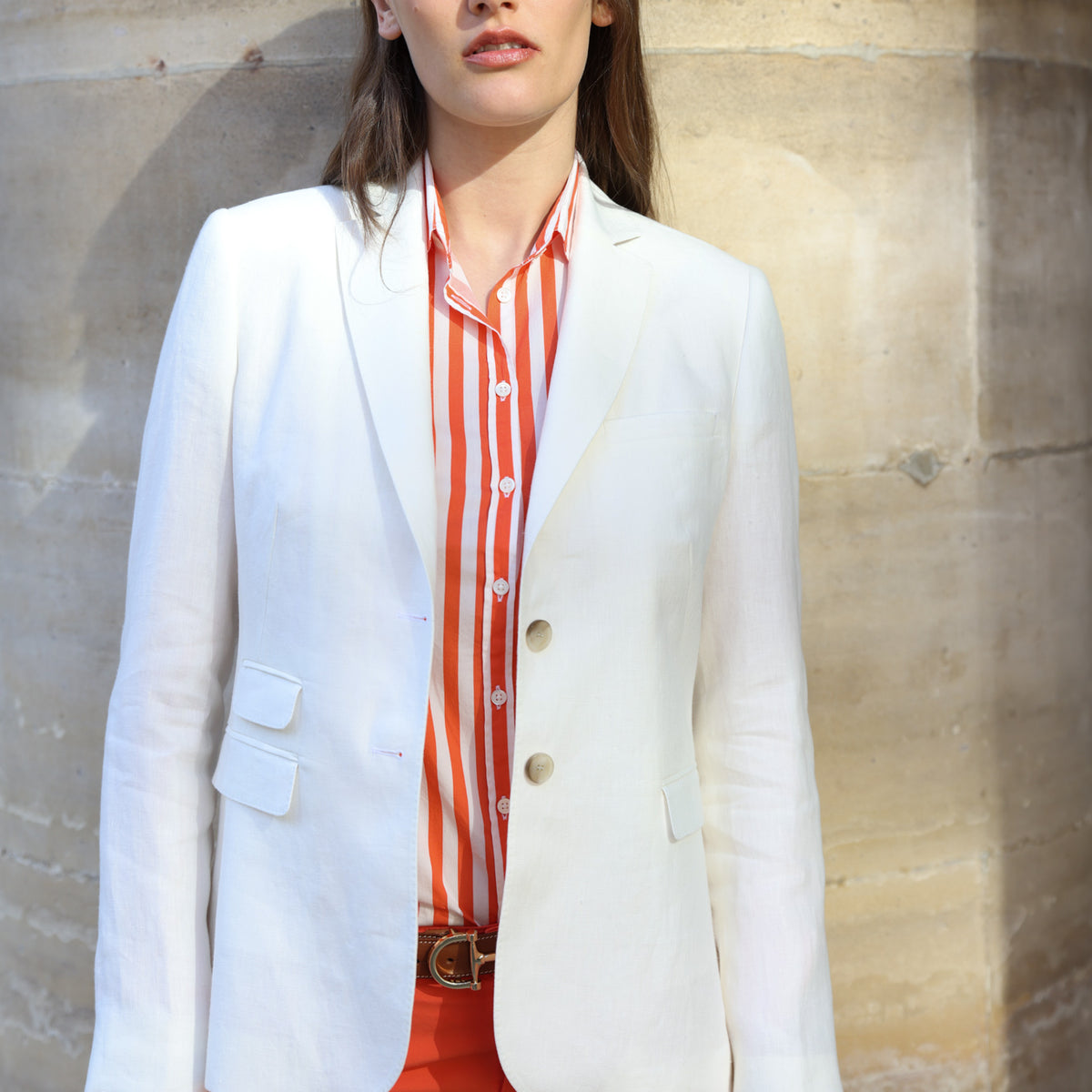 Di Sondrio linen Vesnove jacket White