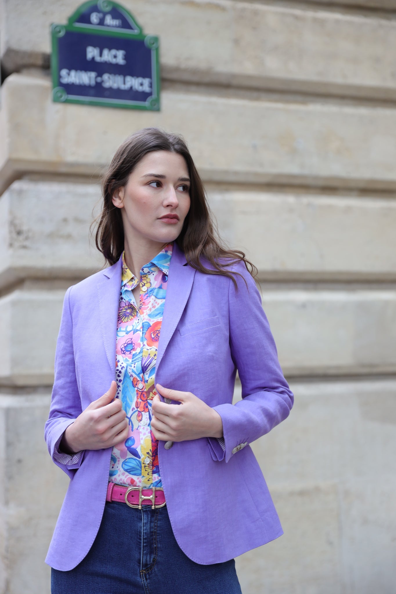 Veste Vesnove en lin - Parme-VESTE BLAZER FEMME-Curling-Paris