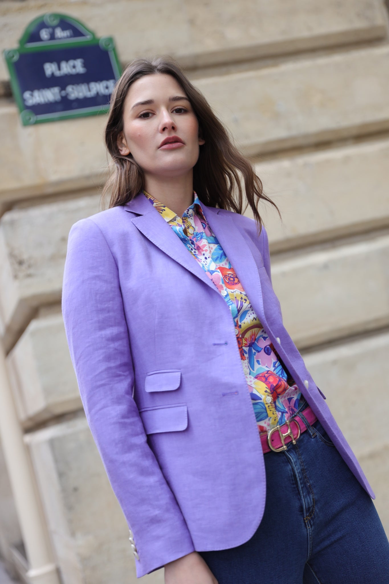 Veste Vesnove en lin - Parme-VESTE BLAZER FEMME-Curling-Paris