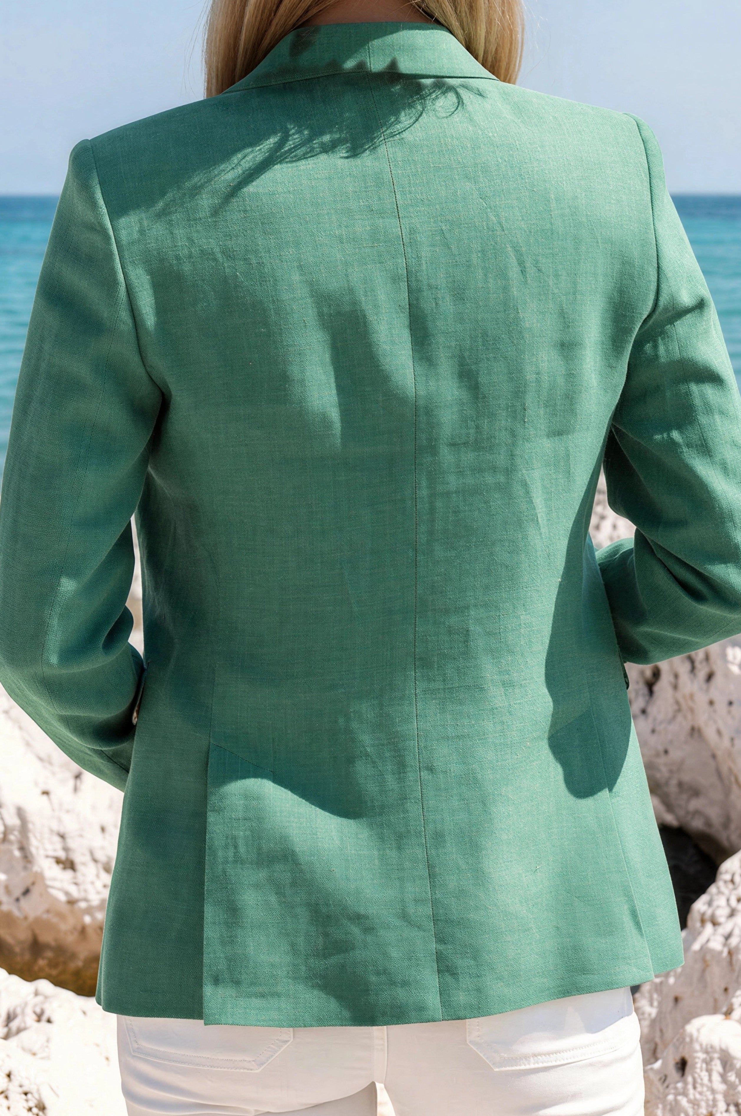 Veste Vesnove en lin - Vert-VESTE BLAZER FEMME-Curling-Paris