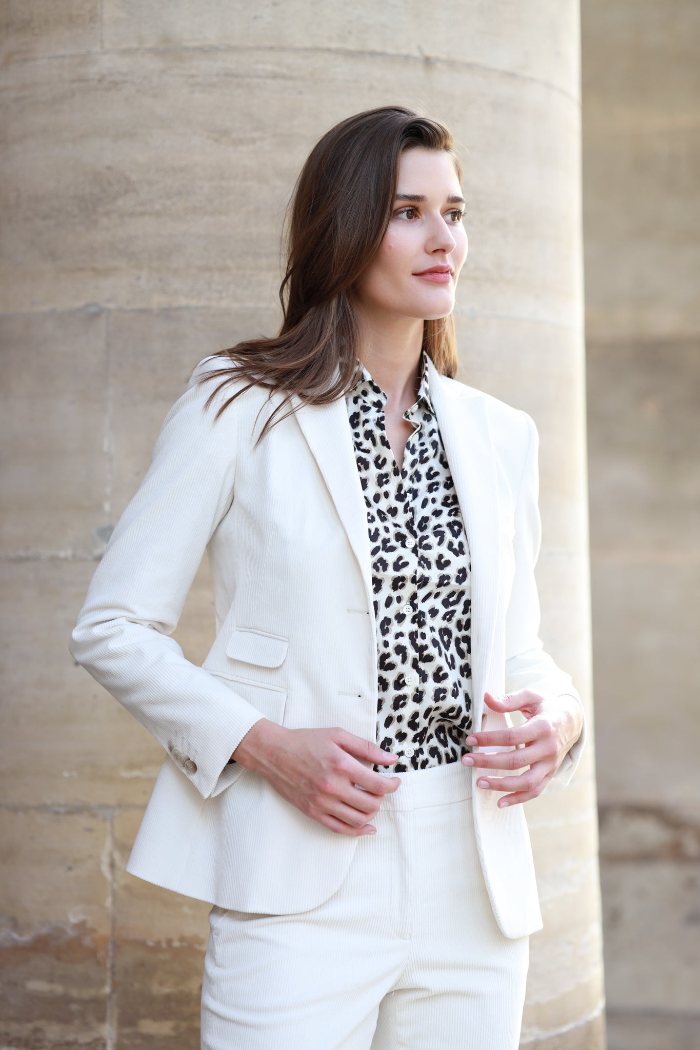 Veste Vesnove en velours côtelé - Ecru-VESTE BLAZER FEMME-Curling-Paris