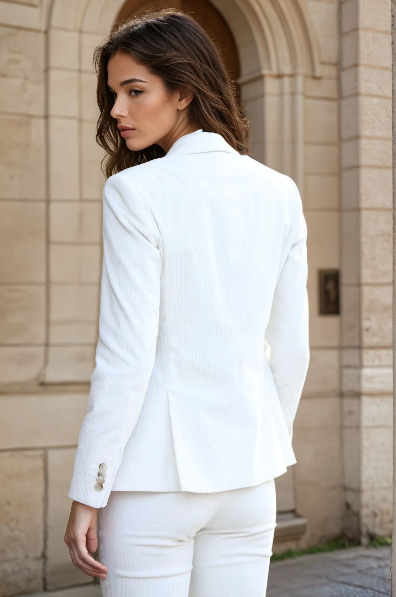 Veste Vesnove en velours côtelé - Ecru-VESTE BLAZER FEMME-Curling-Paris