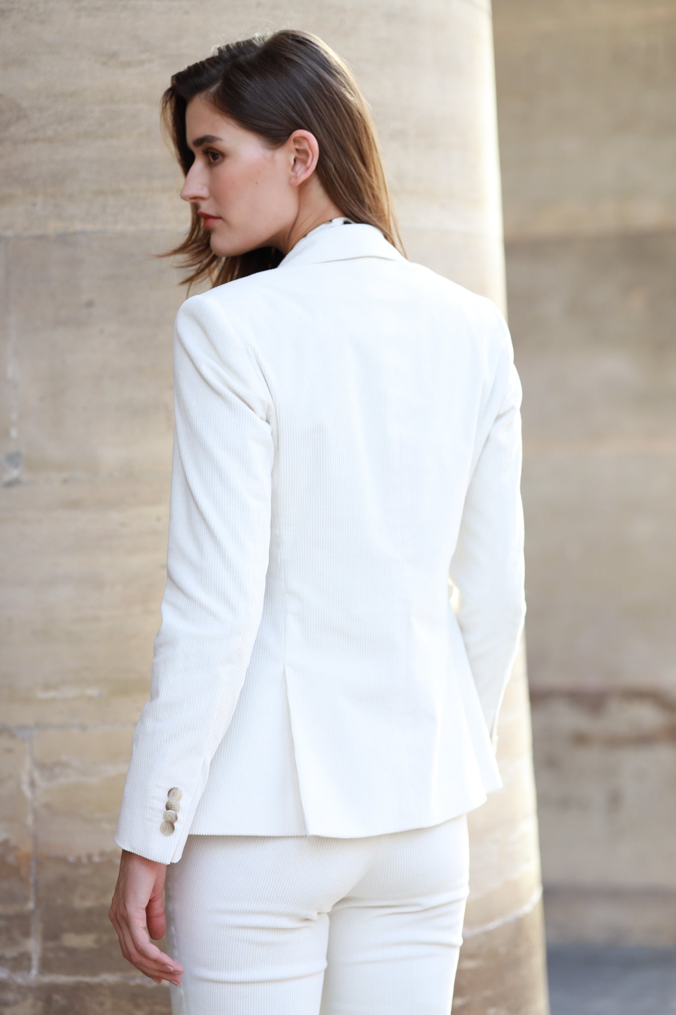 Veste Vesnove en velours côtelé - Ecru-VESTE BLAZER FEMME-Curling-Paris
