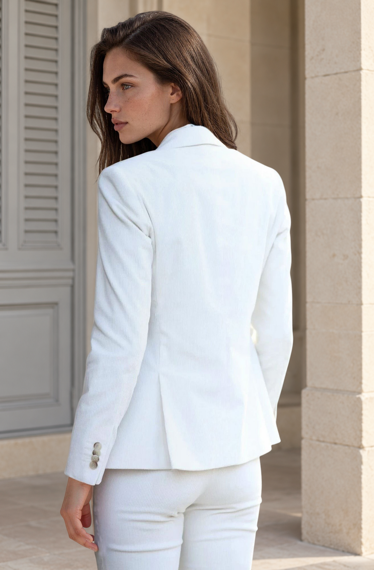 Veste Vesnove en velours côtelé - Ecru-VESTE BLAZER FEMME-Curling-Paris