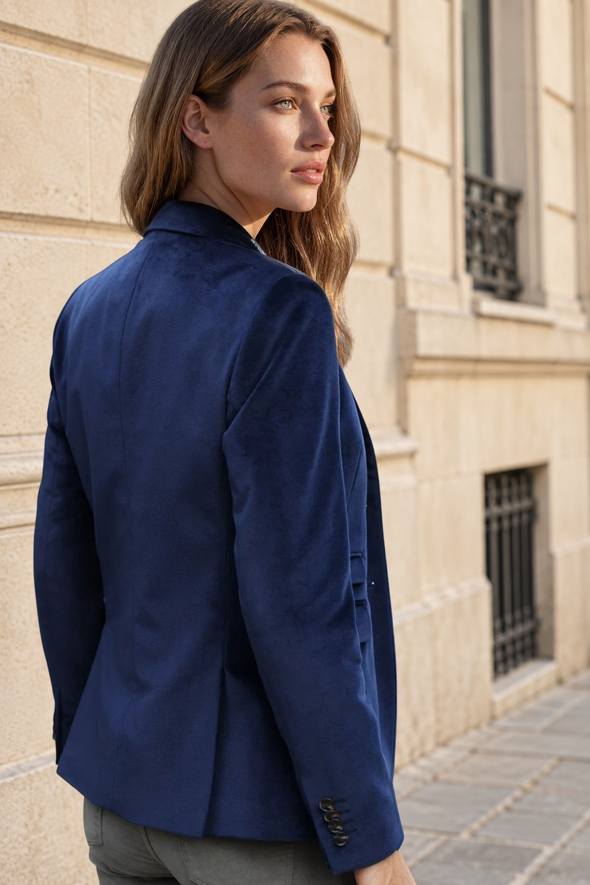 Veste Vesnove en velours palatine - Marine-VESTE BLAZER FEMME-Curling-Paris
