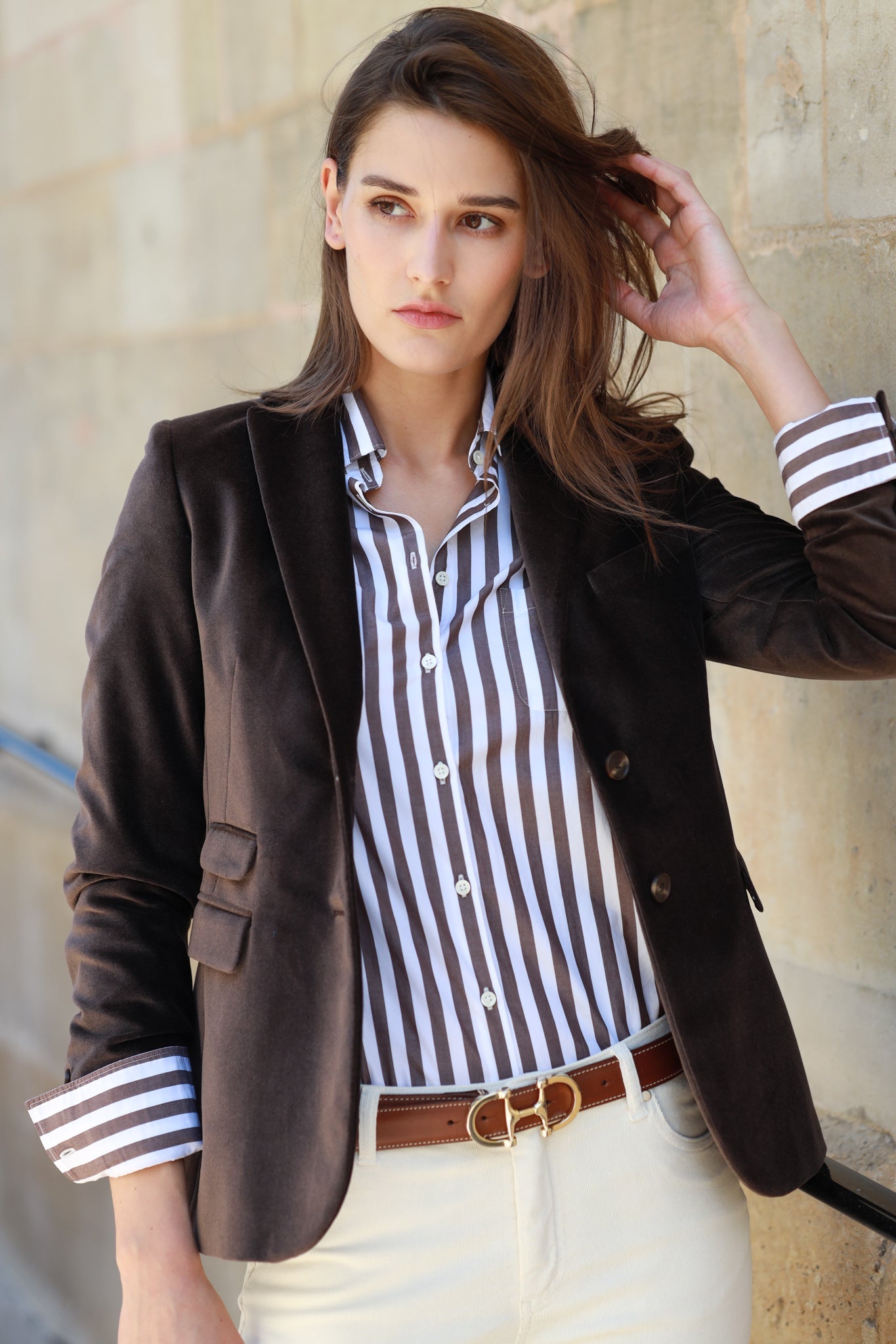 Veste Vesnove en velours palatine - Marron-VESTE BLAZER FEMME-Curling-Paris