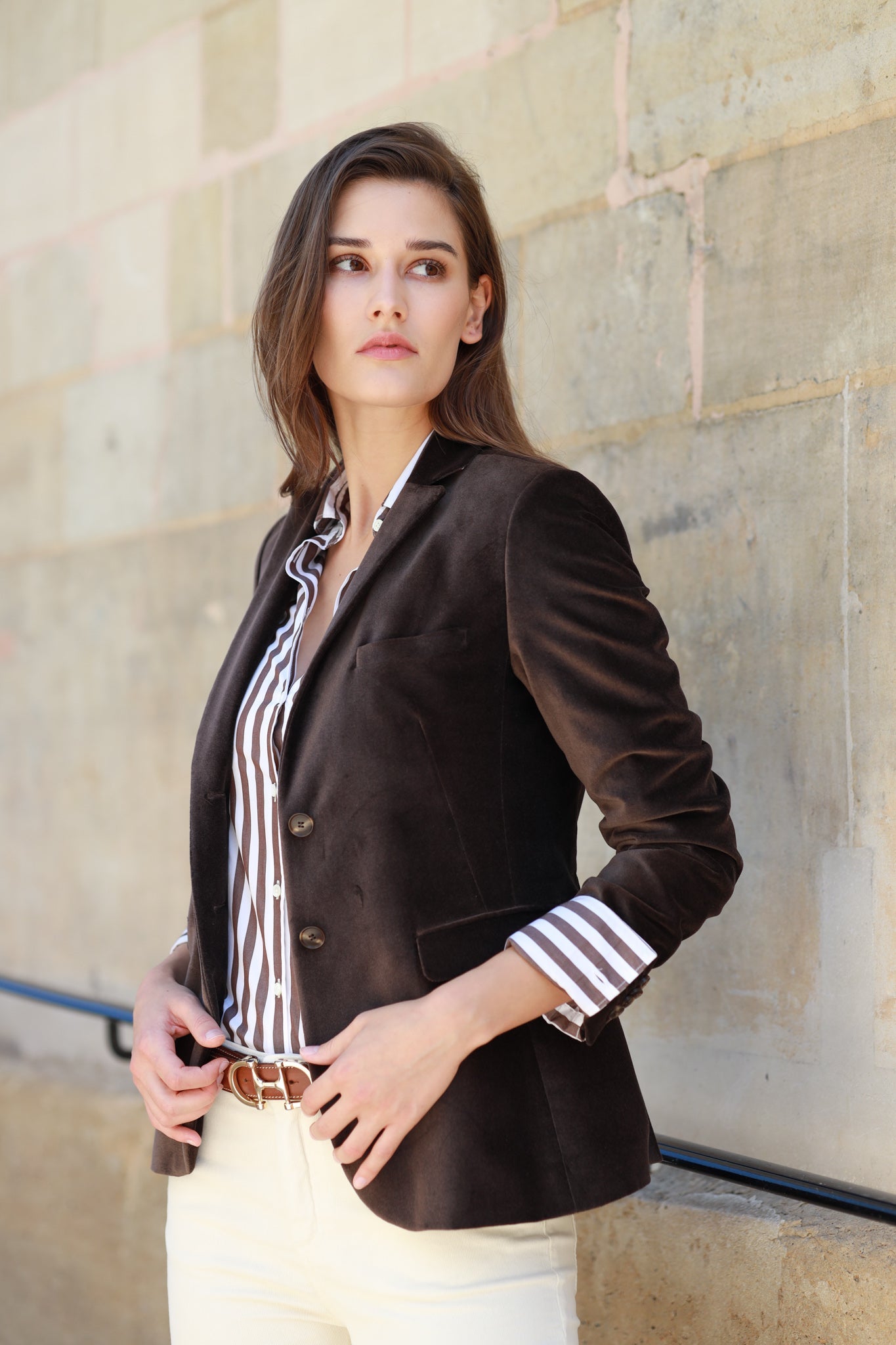 Veste Vesnove en velours palatine - Marron-VESTE BLAZER FEMME-Curling-Paris